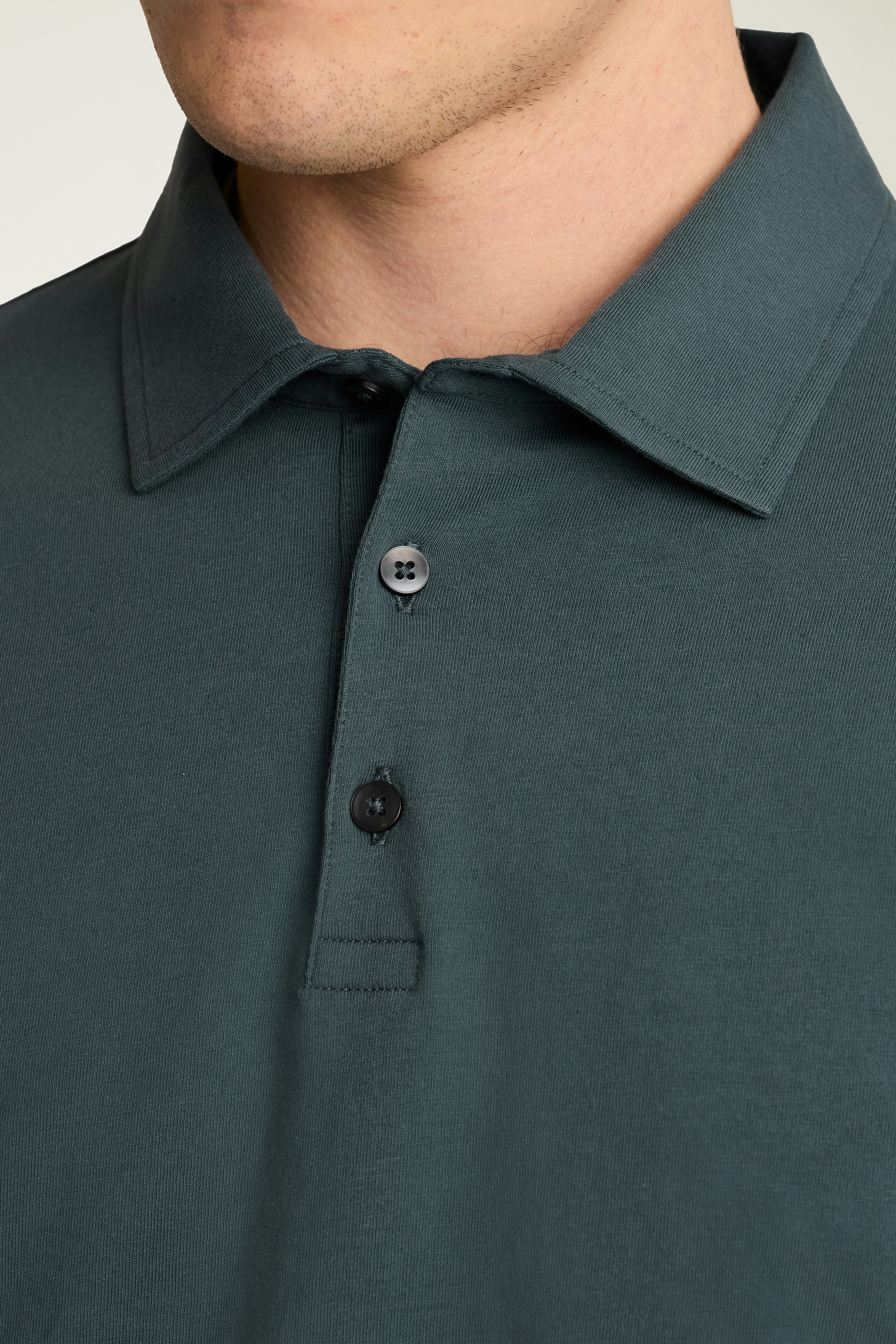 Organic Cotton Long Sleeve Polo deep blue