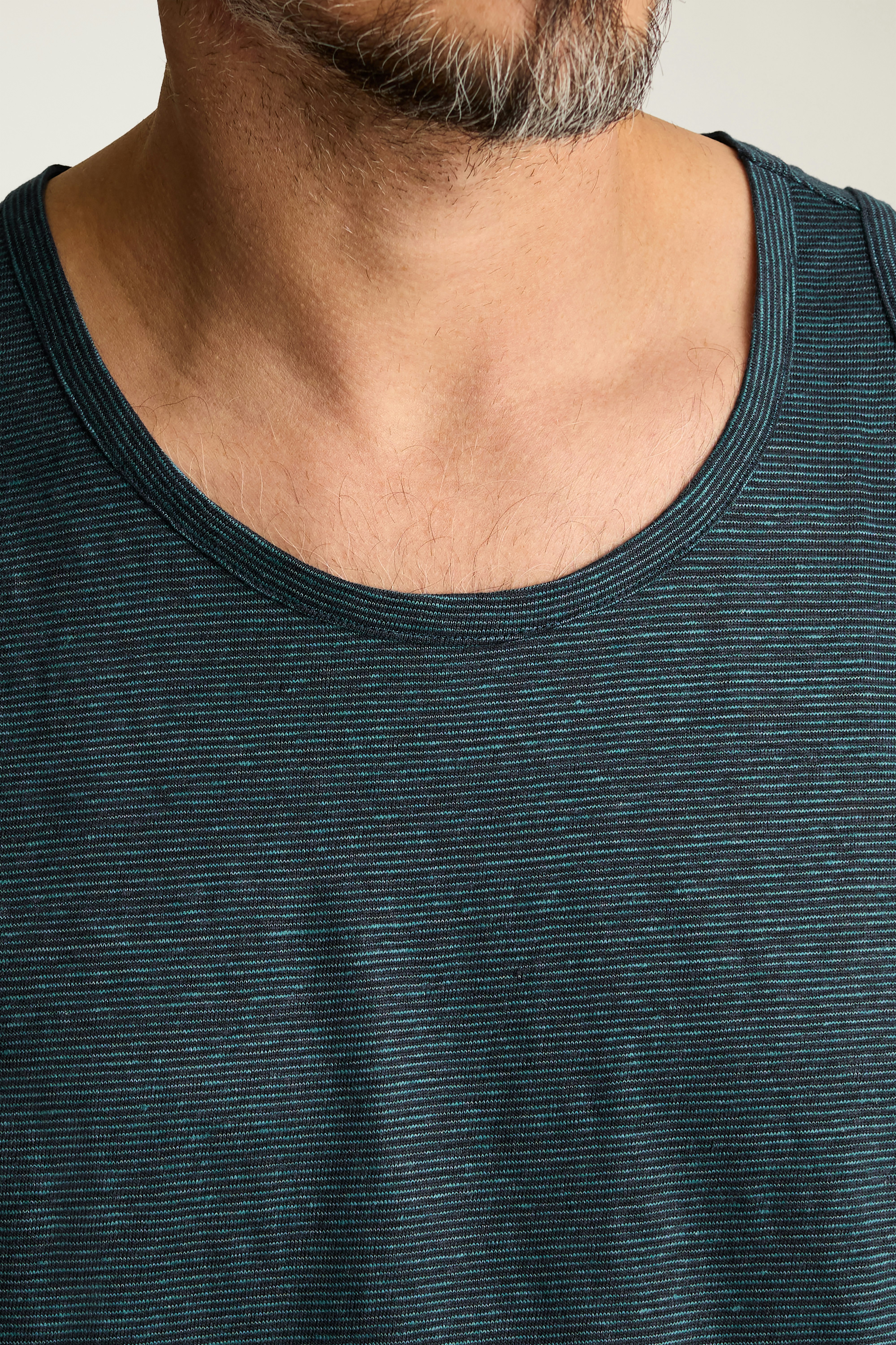 Linen Tank dark sea blue stripe