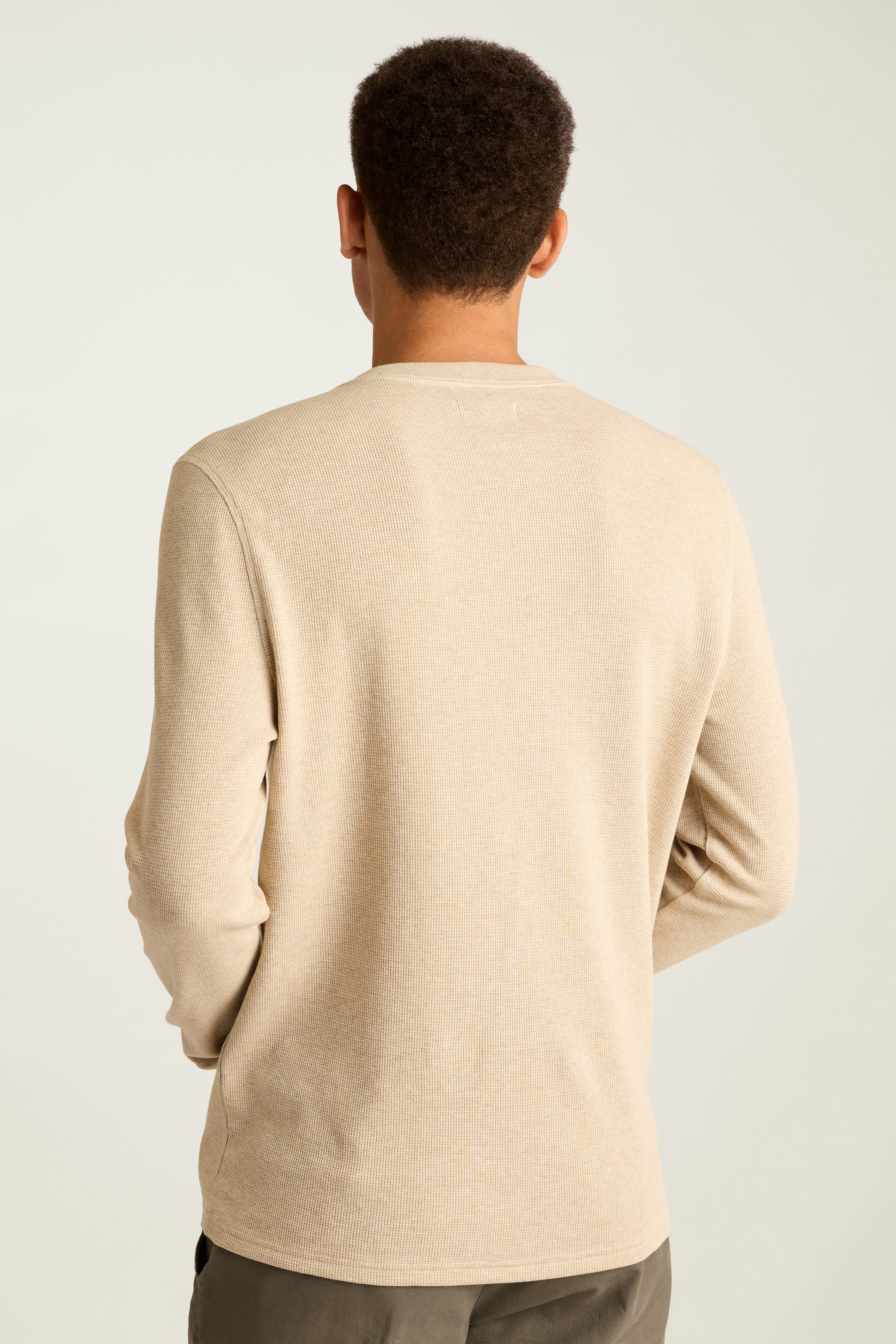 Waffle Henley oatmeal heather