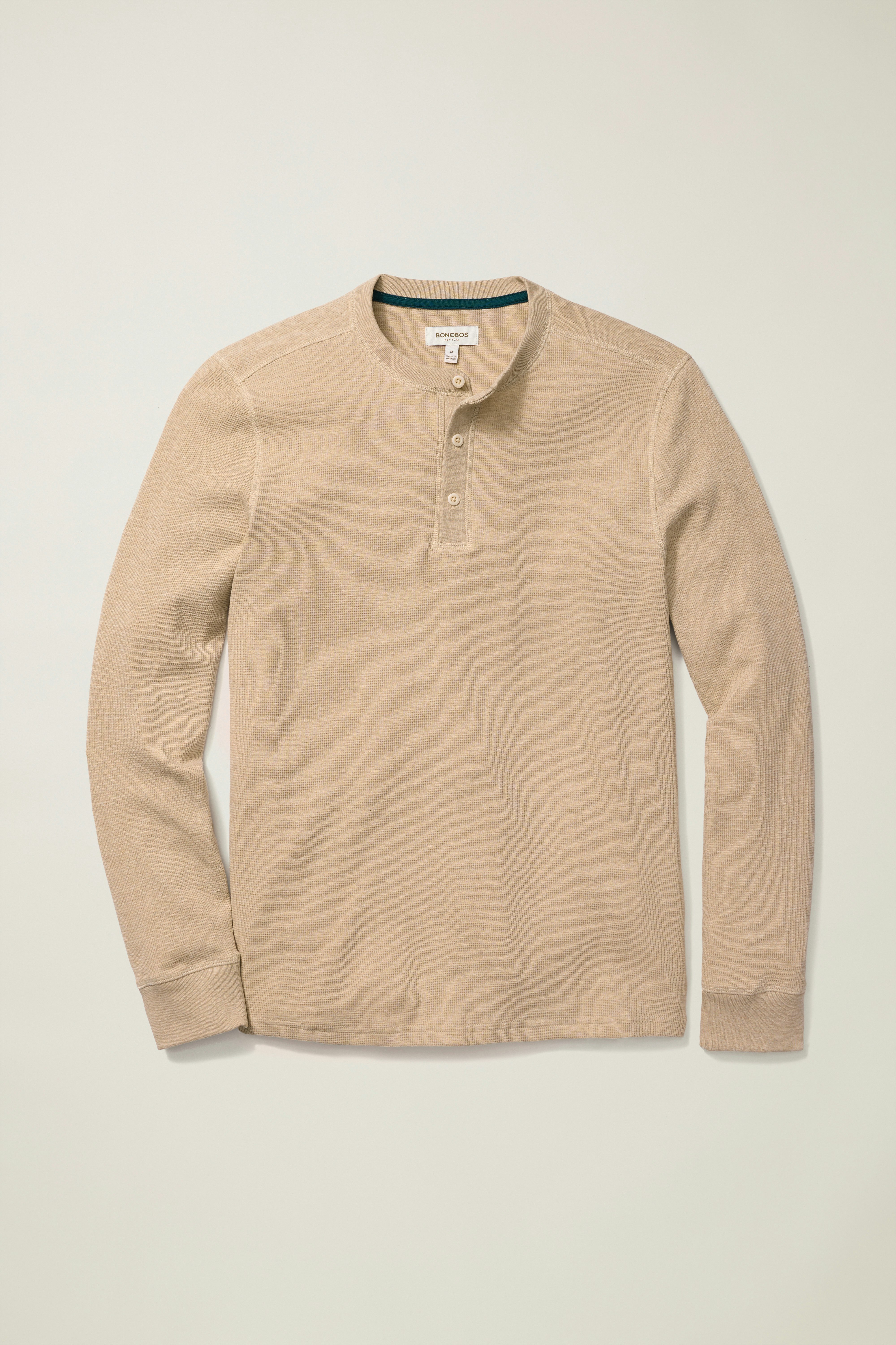 Waffle Henley oatmeal heather