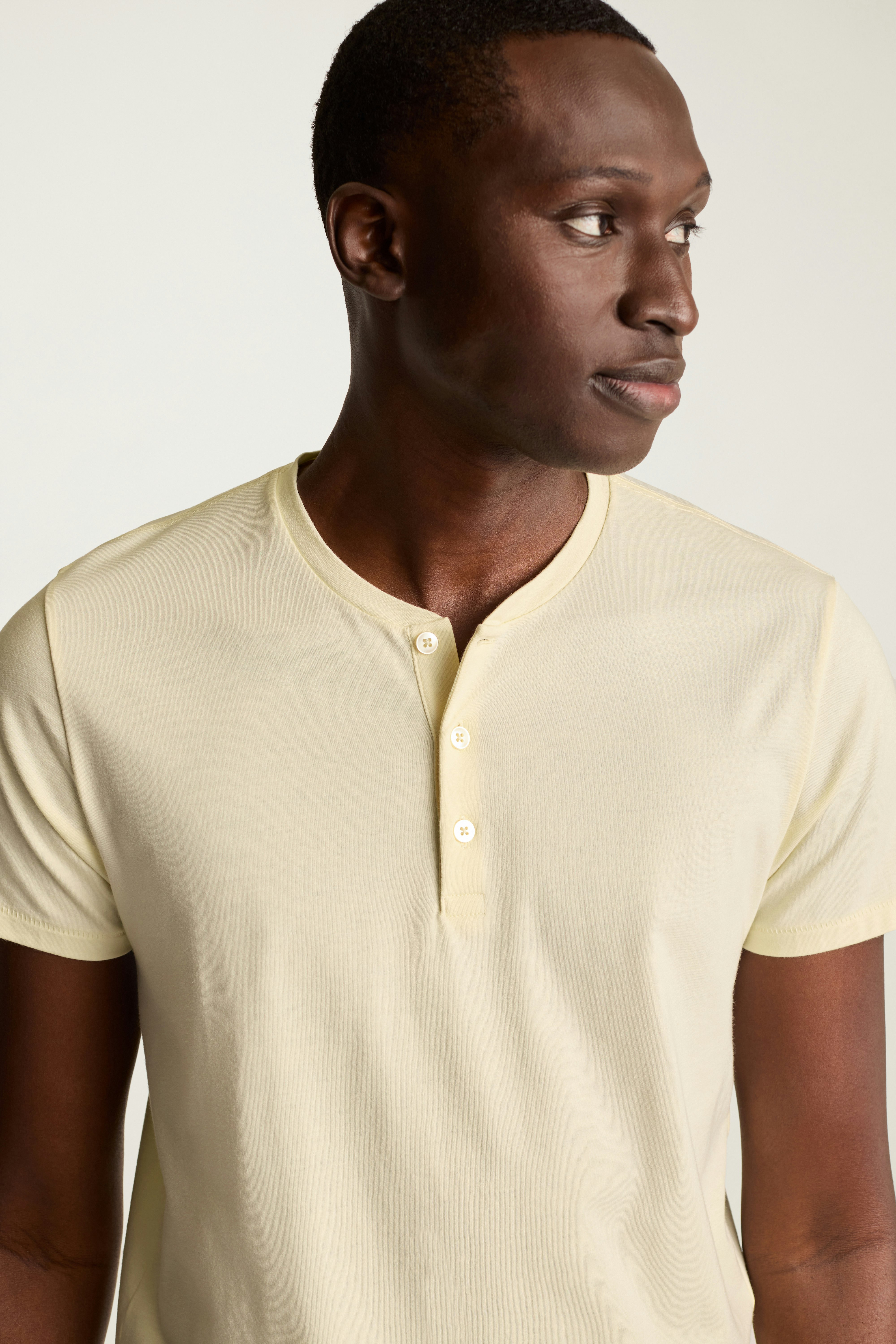 Pima Performance Short Sleeve Henley light beige 3 Pima Performance Short Sleeve Henley light beige