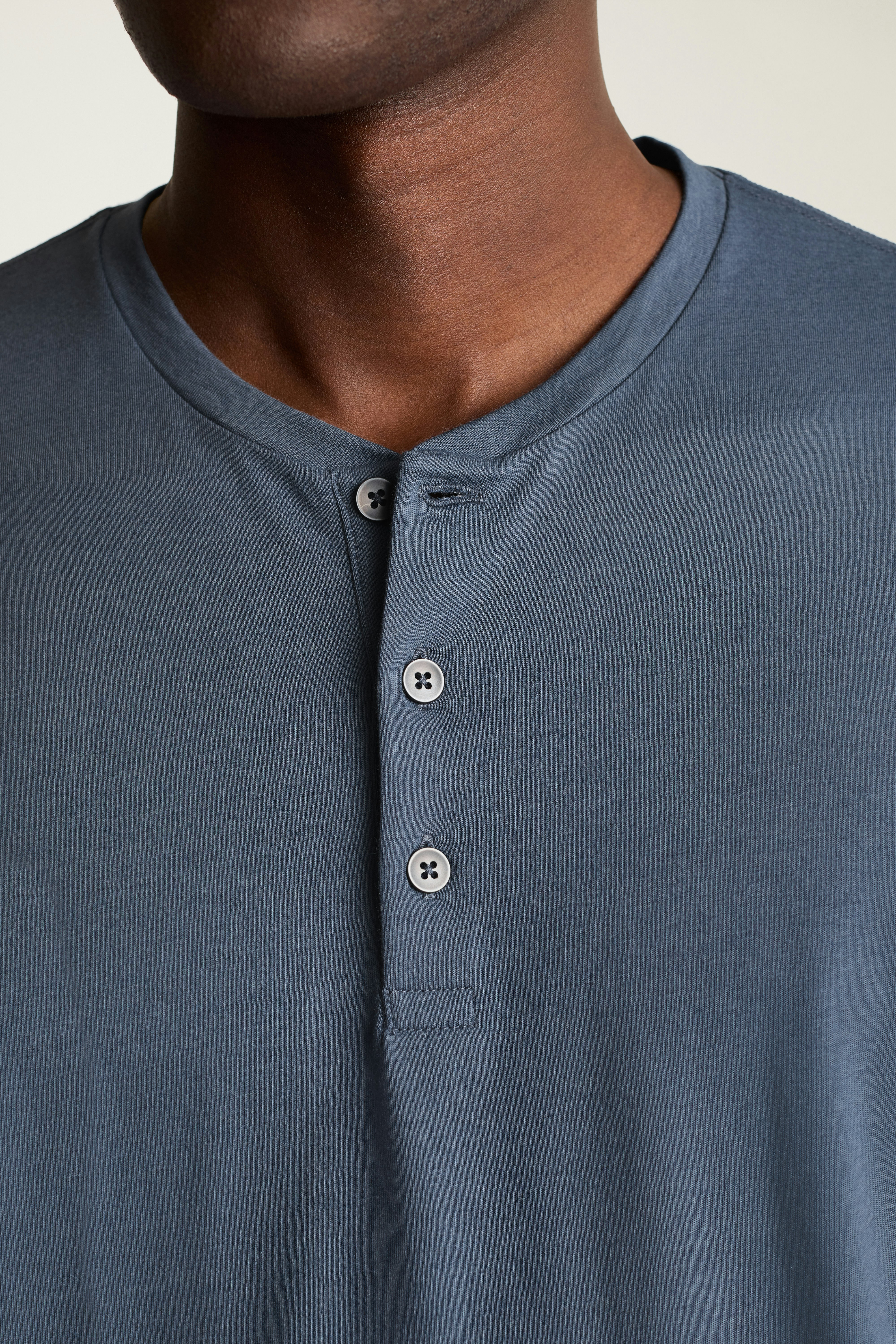 Pima Performance Short Sleeve Henley deep blue