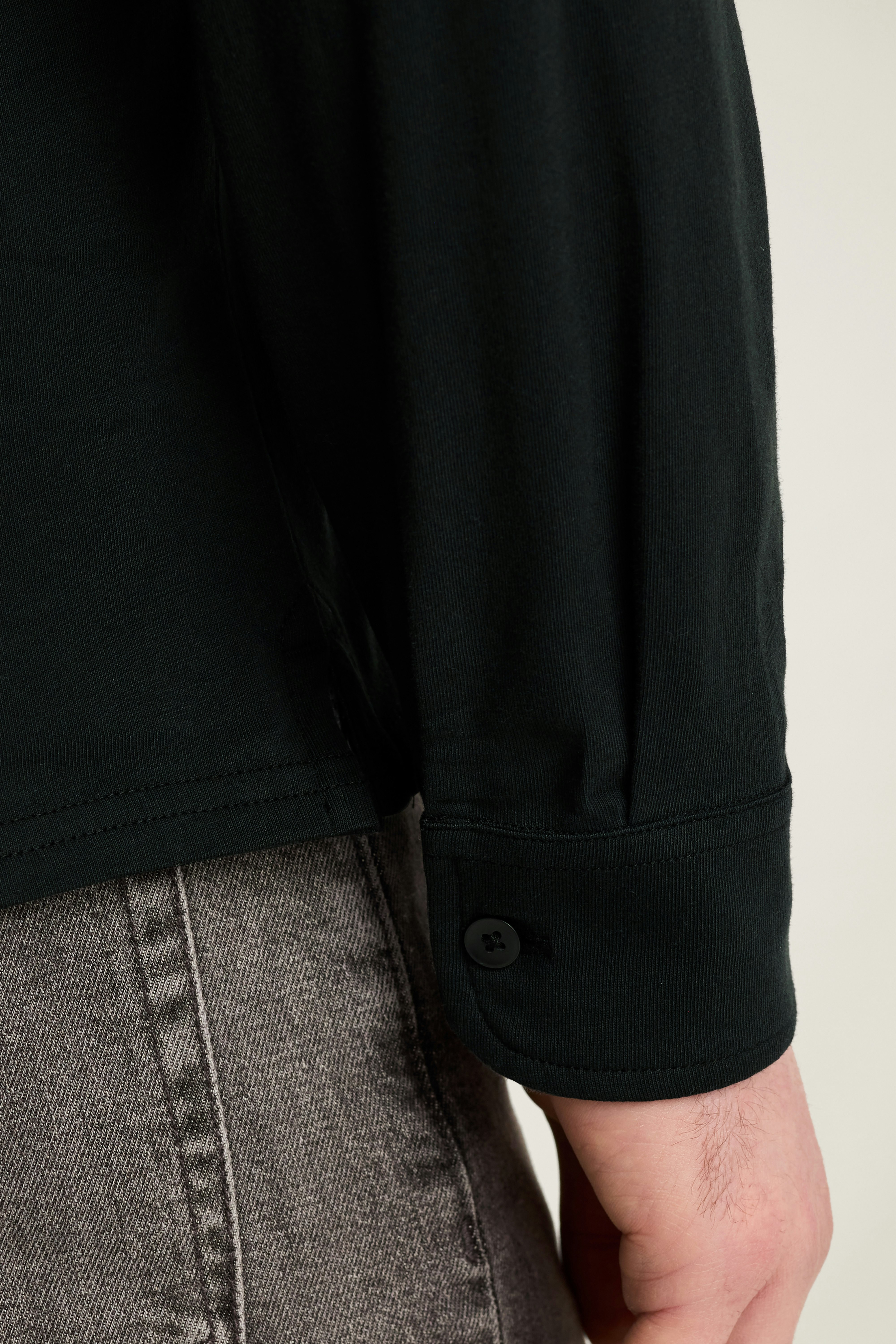 Organic Cotton Long Sleeve Polo black 4 Organic Cotton Long Sleeve Polo black