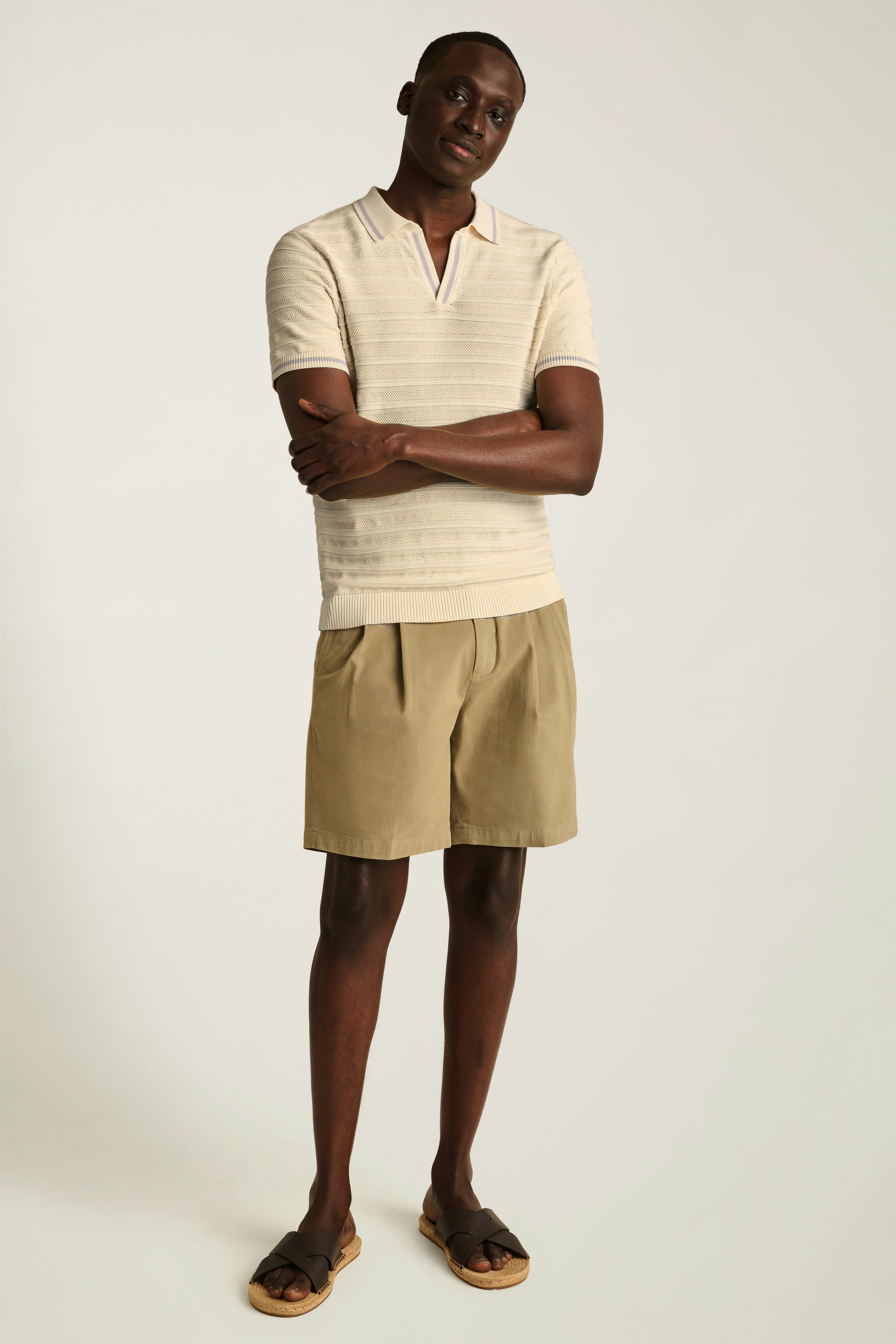 Hudson Sweater Polo cornsilk cotton stripe