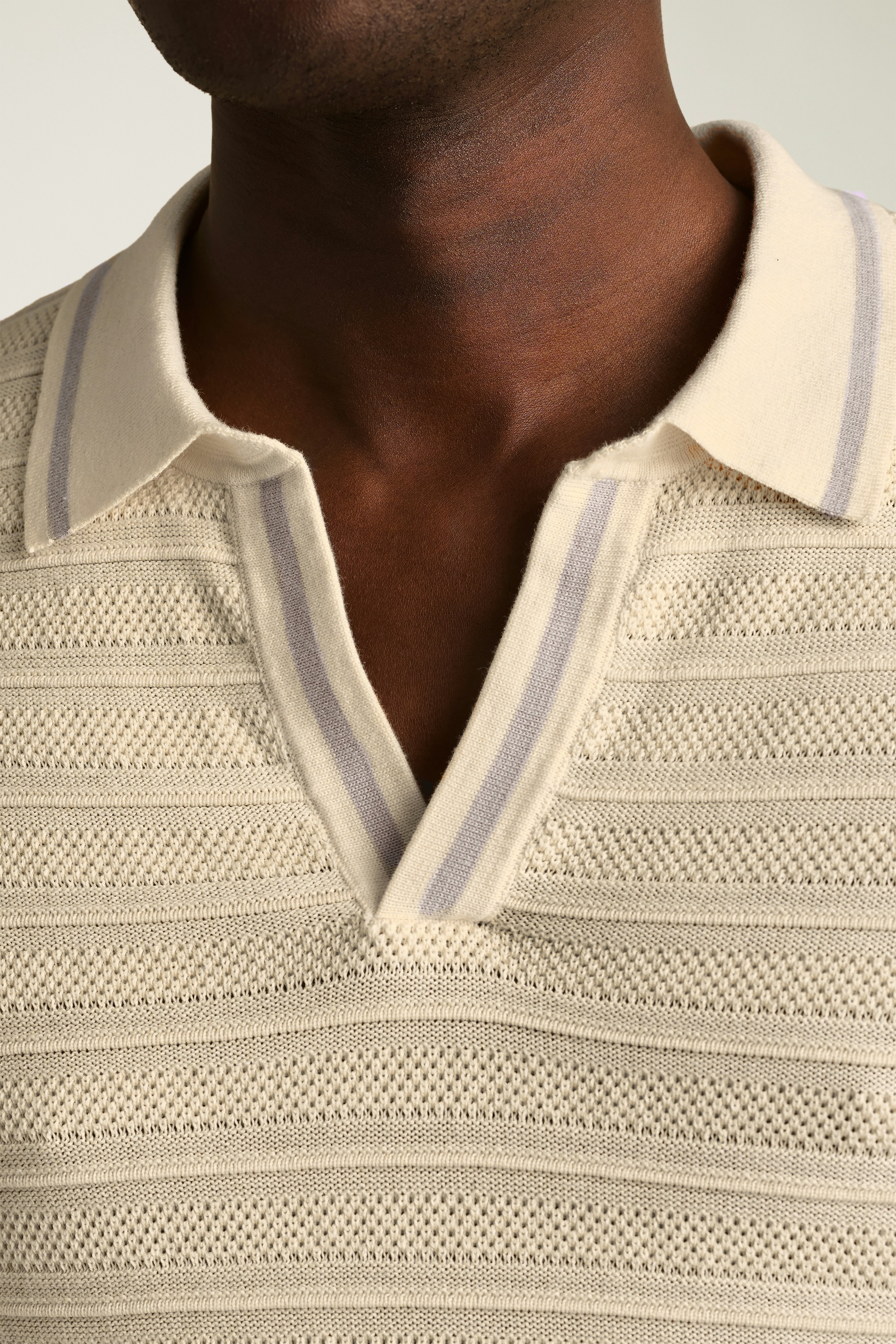 Hudson Sweater Polo cornsilk cotton stripe