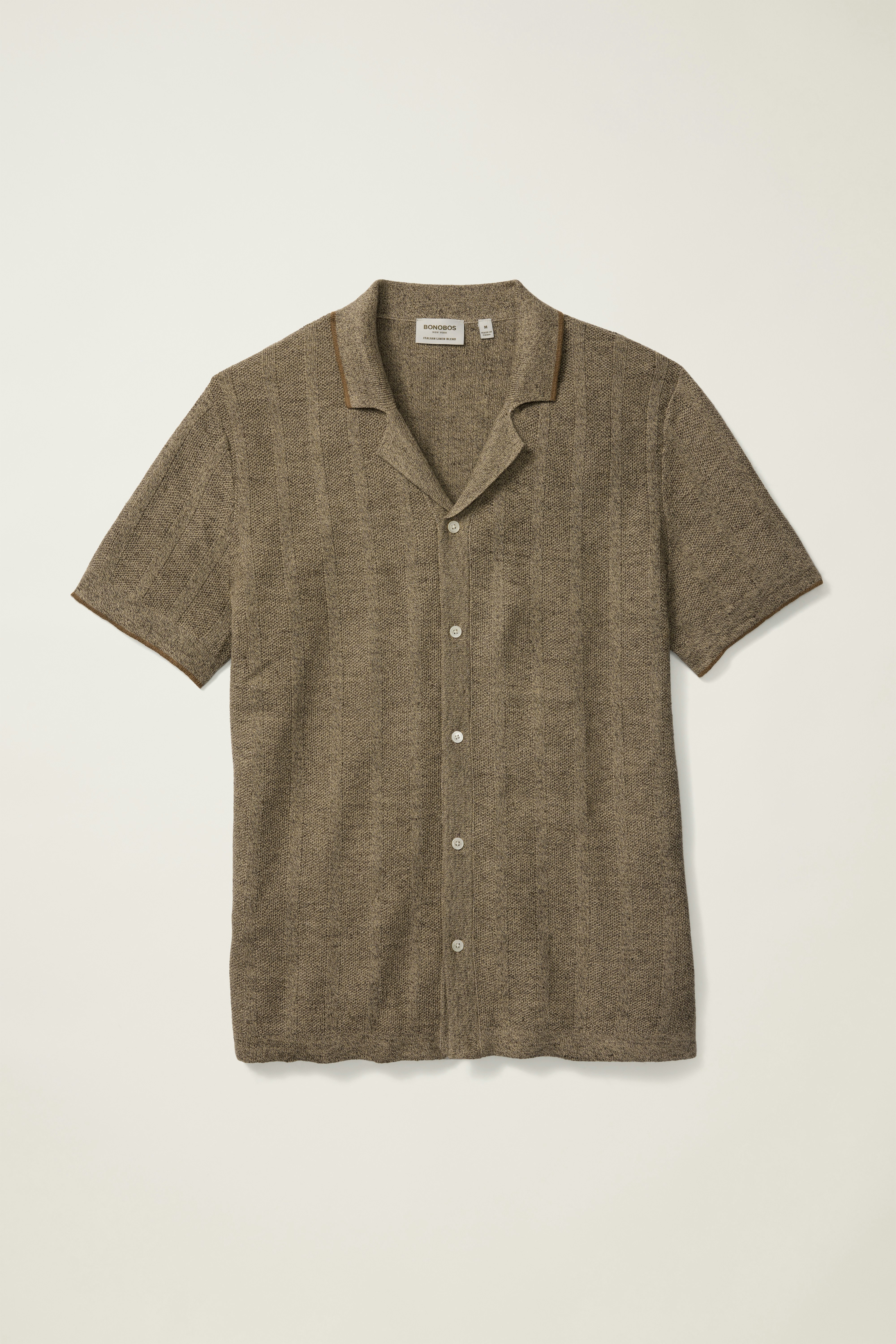 Hudson Cabana Sweater Polo beige linen stripe 5 Hudson Cabana Sweater Polo beige linen stripe