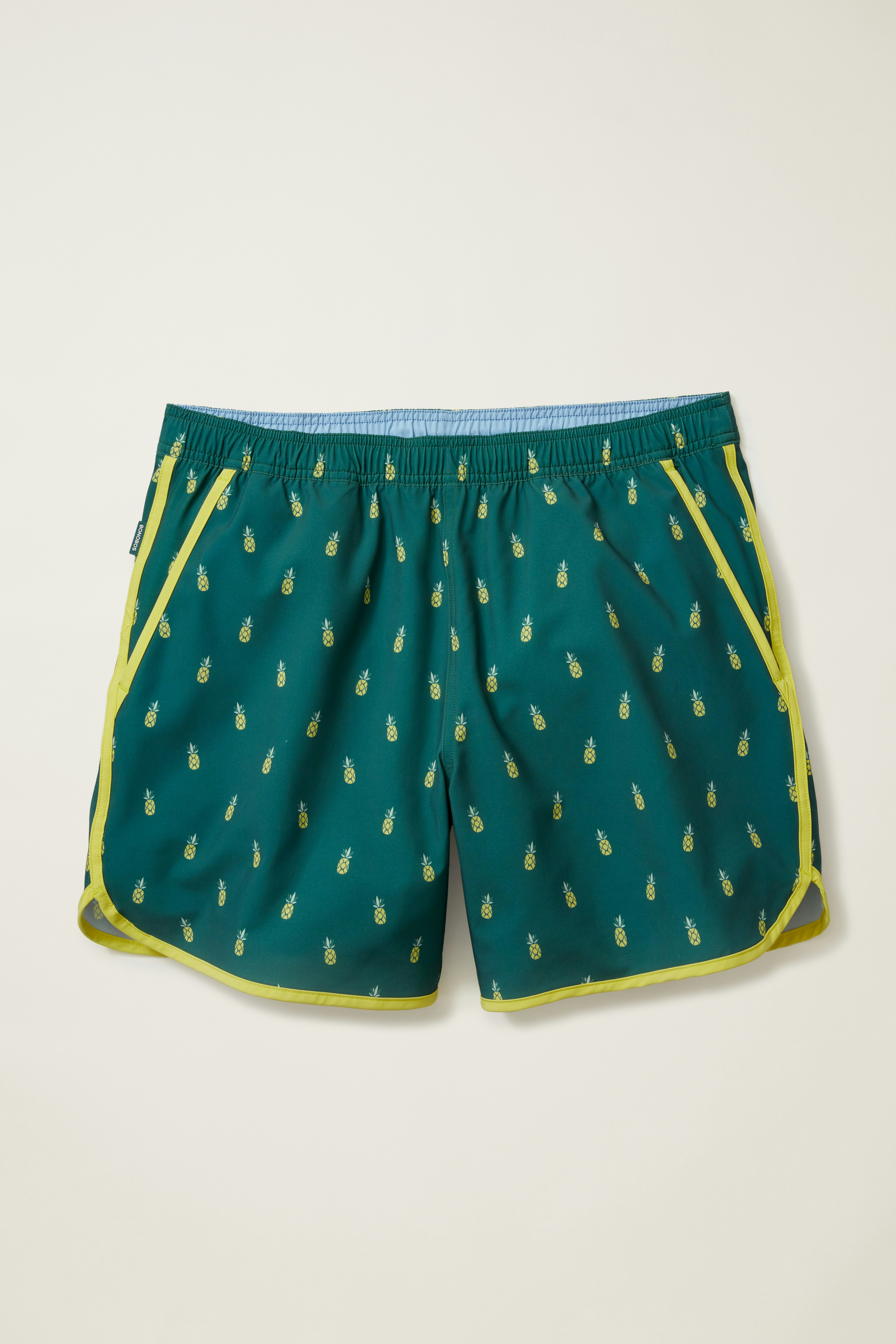 Throwback Swim Trunks green pineapple party