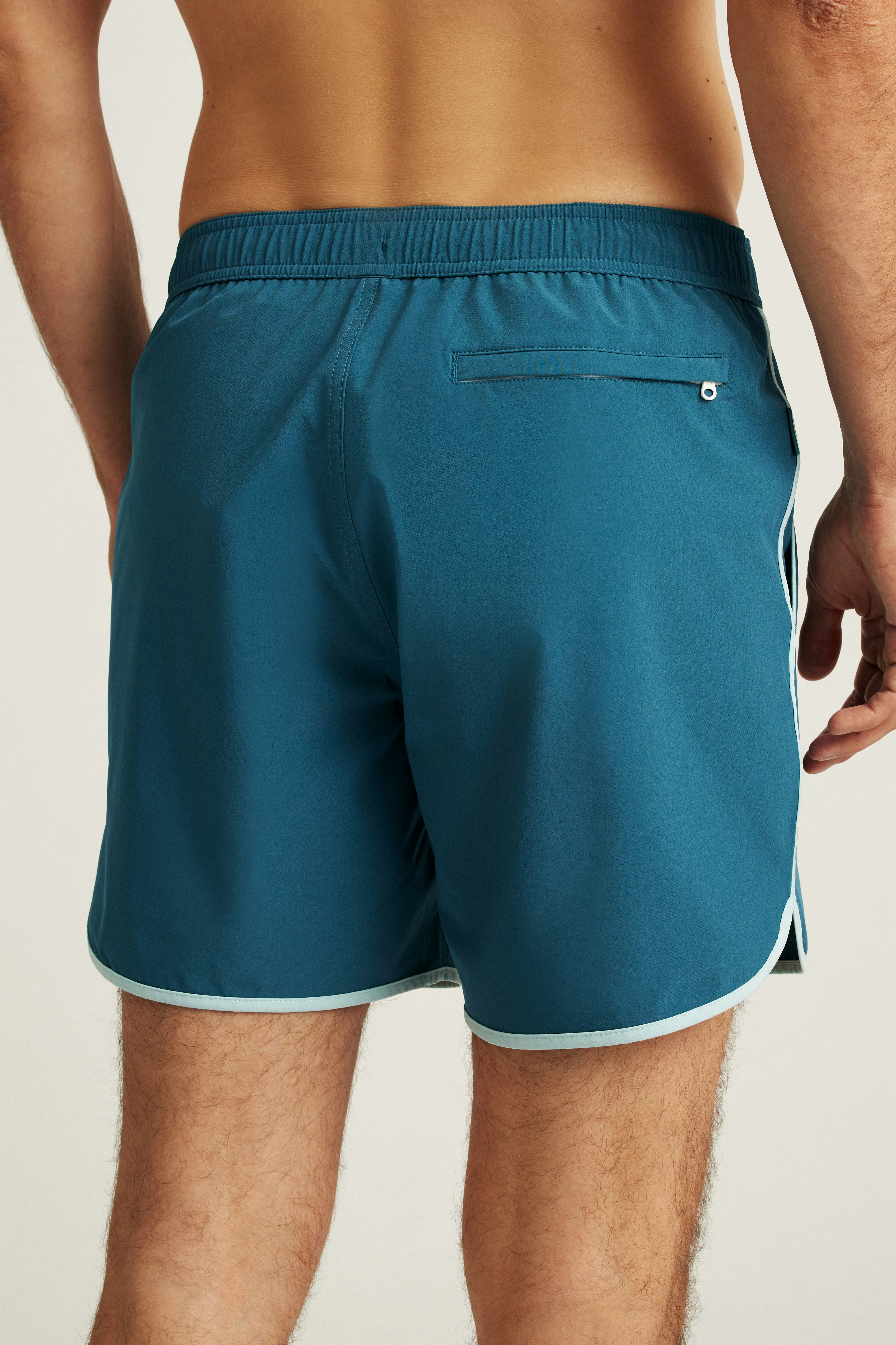 Throwback Swim Trunks blue electric tiger