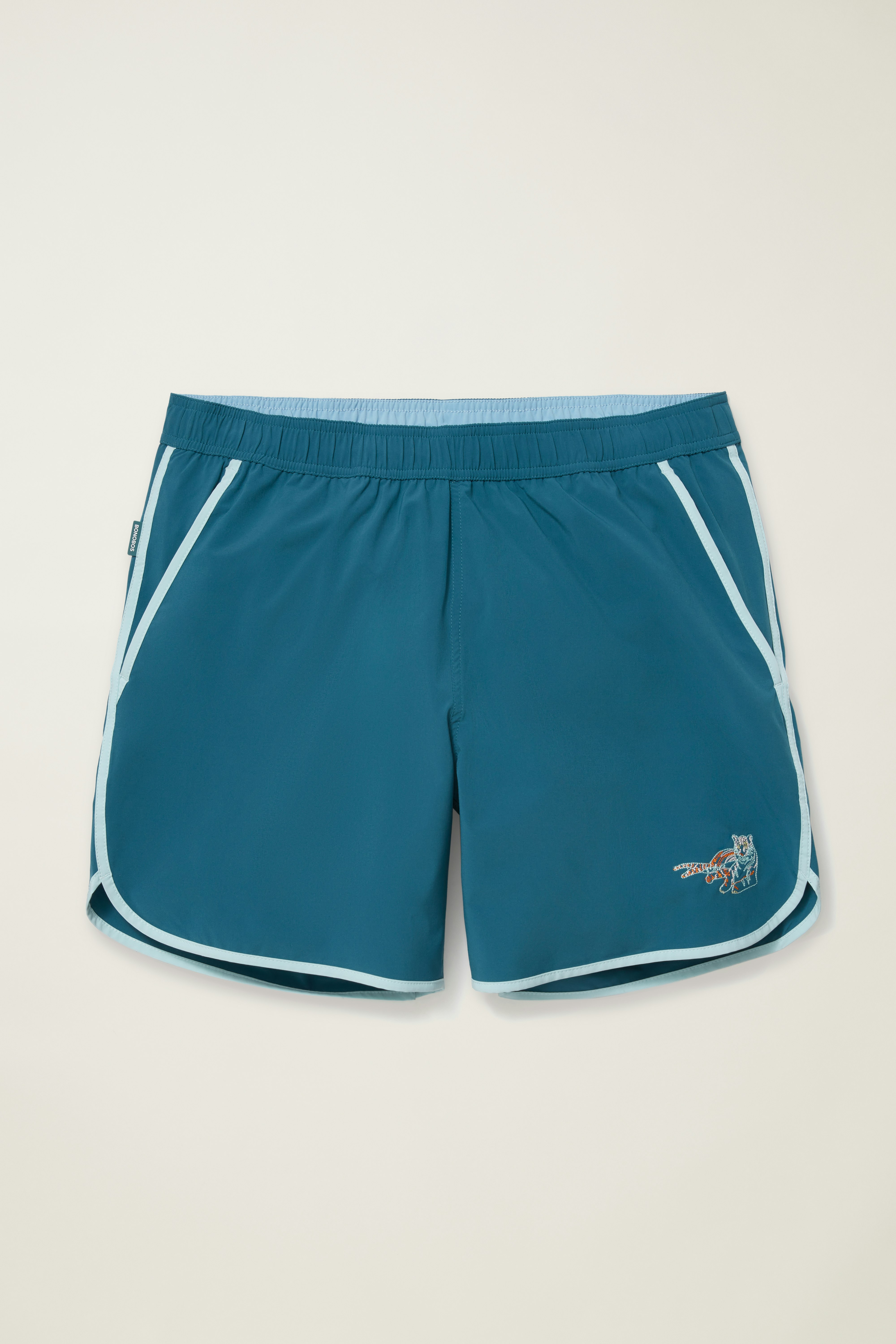 Throwback Swim Trunks blue electric tiger