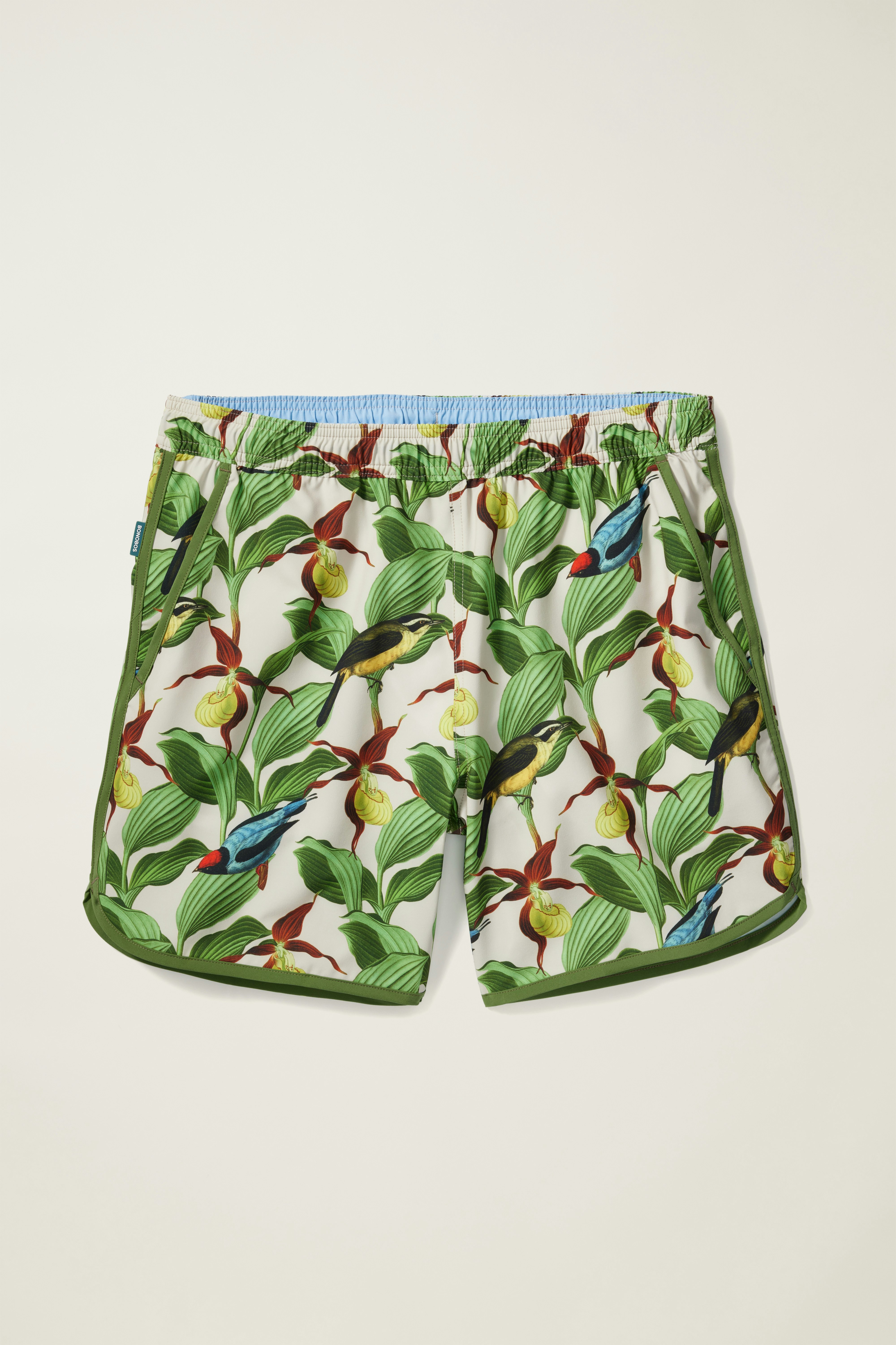 Throwback Swim Trunks khaki garden party