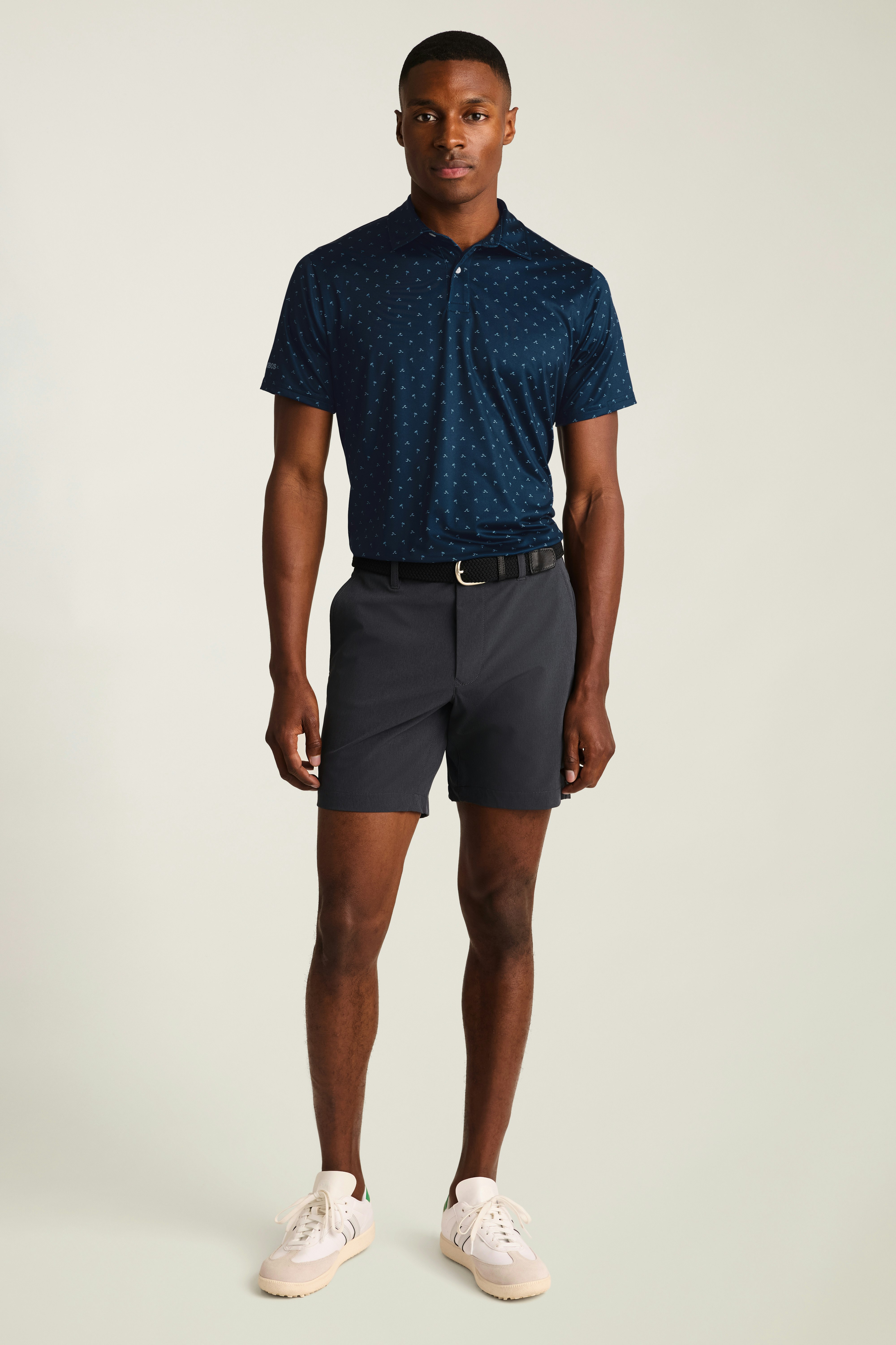 Performance Golf Polo navy blue palms