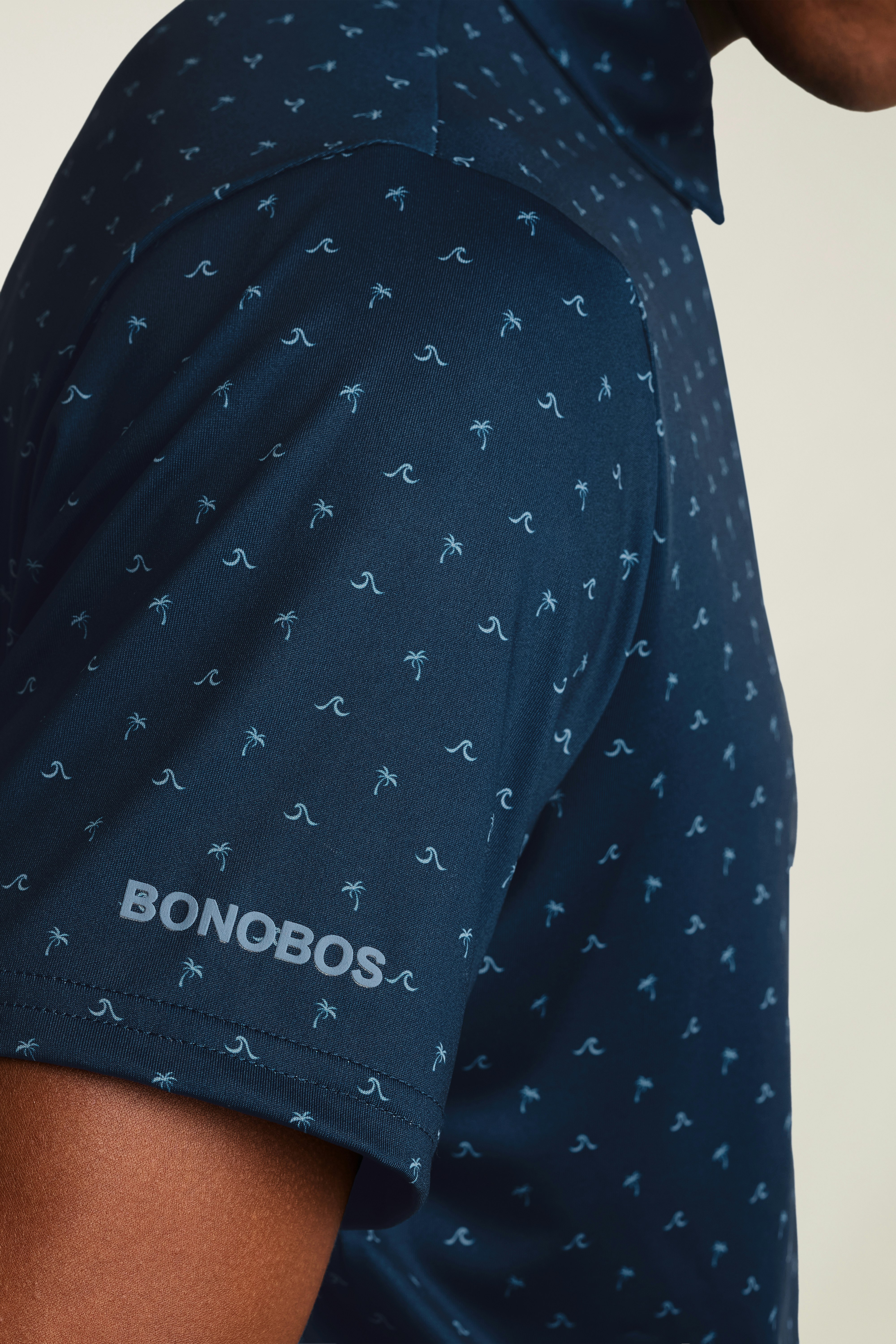 Performance Golf Polo navy blue palms