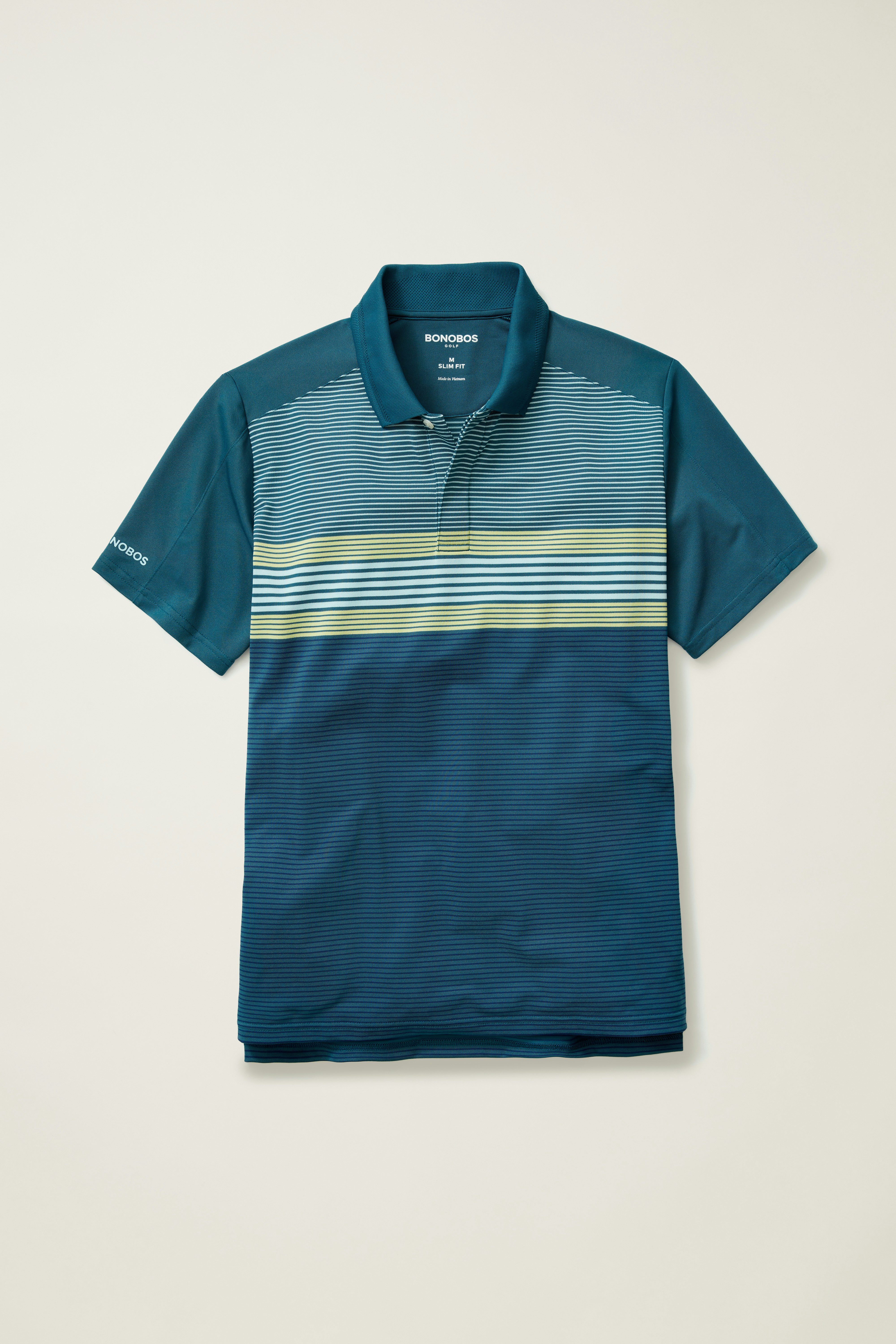 Tour Pique Polo blue green golf multistripe 5 Tour Pique Polo blue green golf multistripe