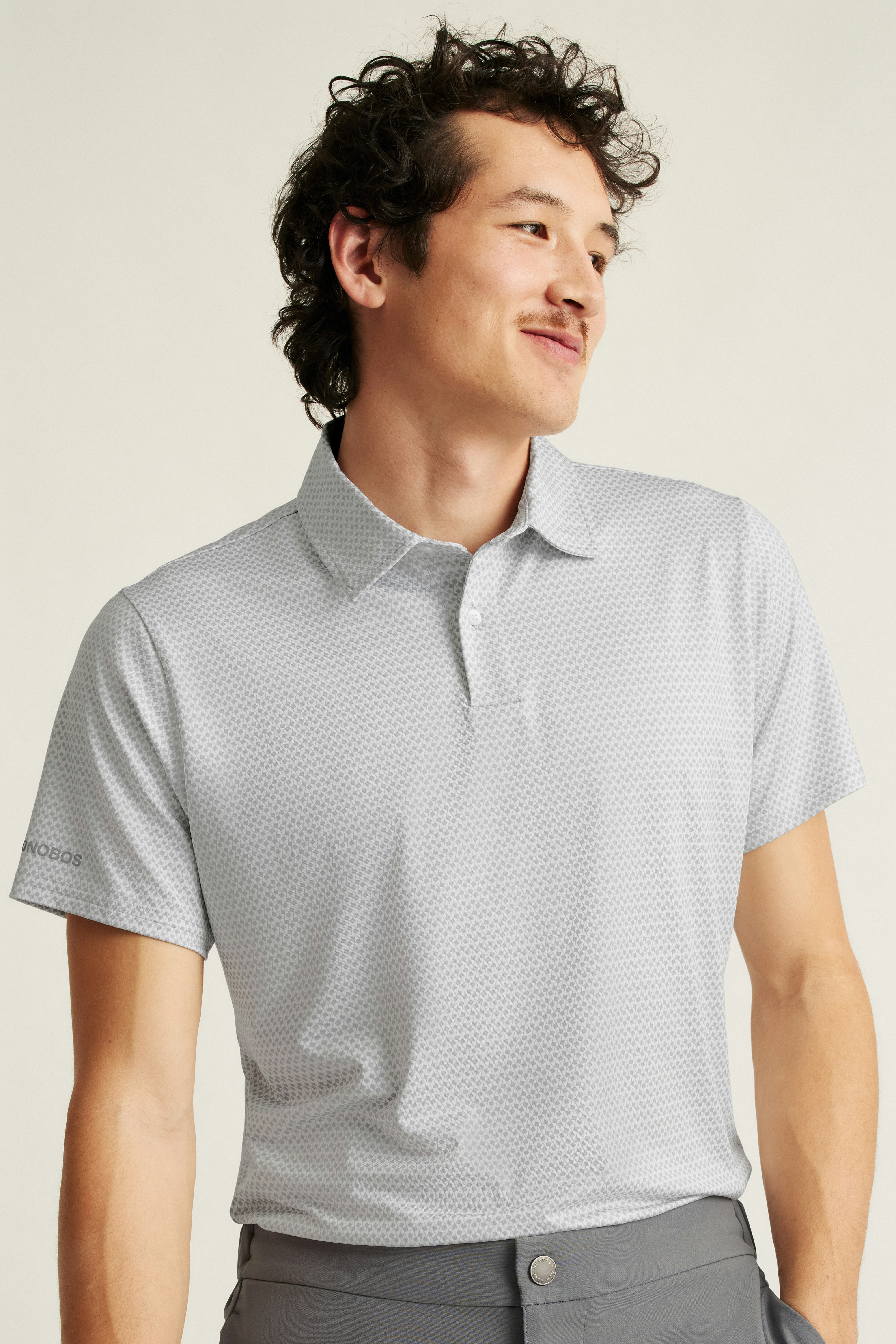 Performance Golf Polo grey golf flag geo 3 Performance Golf Polo grey golf flag geo