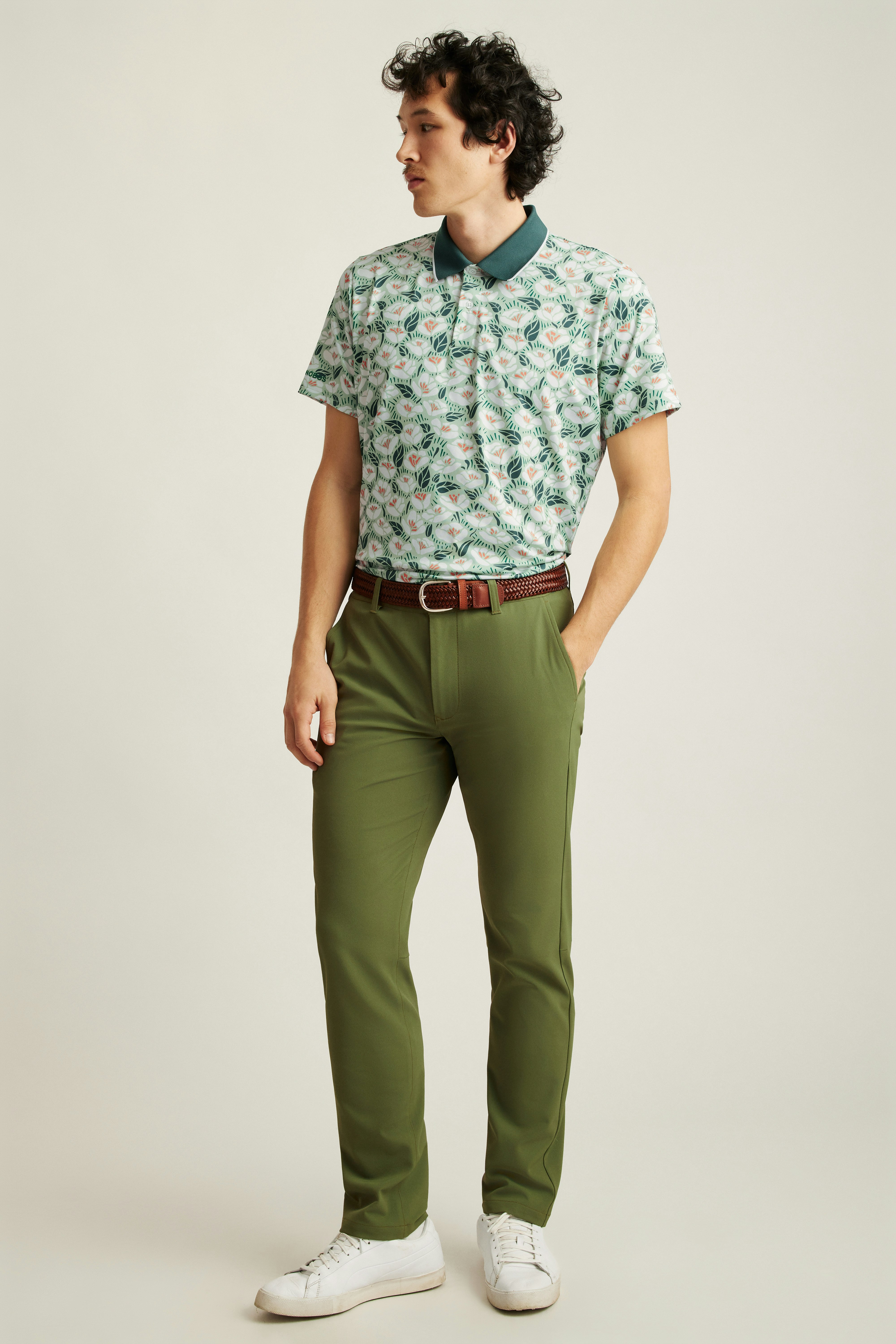 Performance Golf Polo green goodman floral