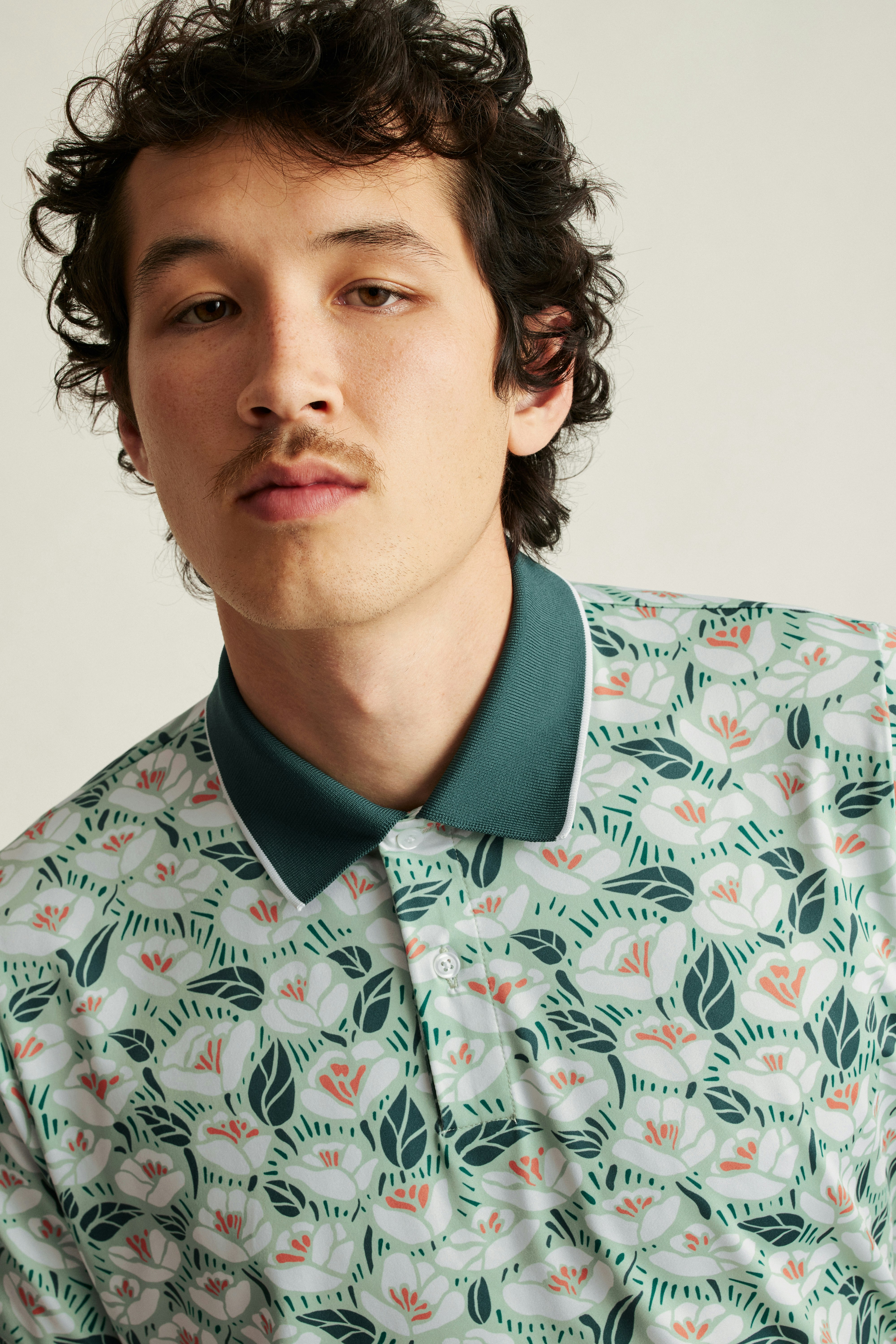 Performance Golf Polo green goodman floral