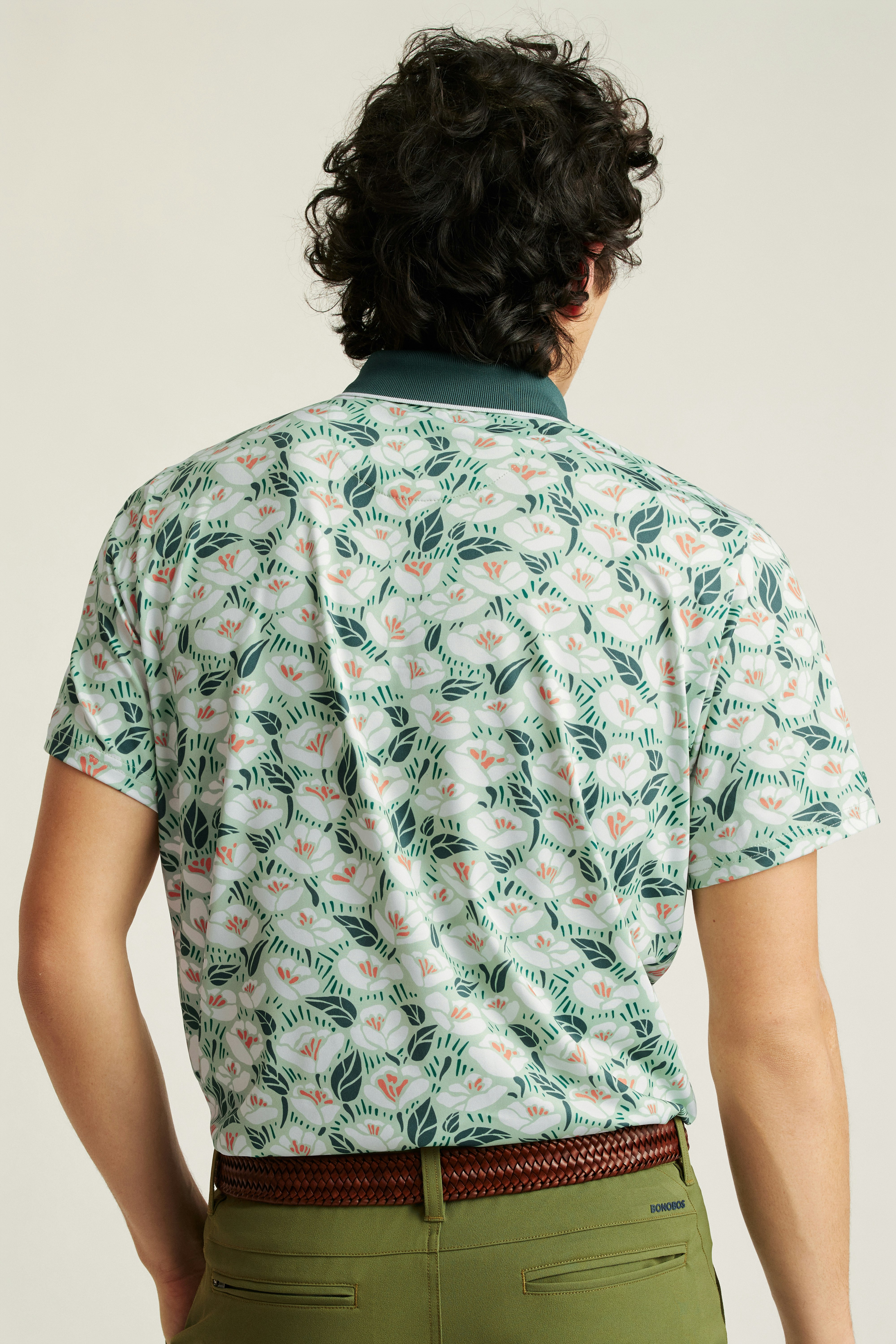 Performance Golf Polo green goodman floral