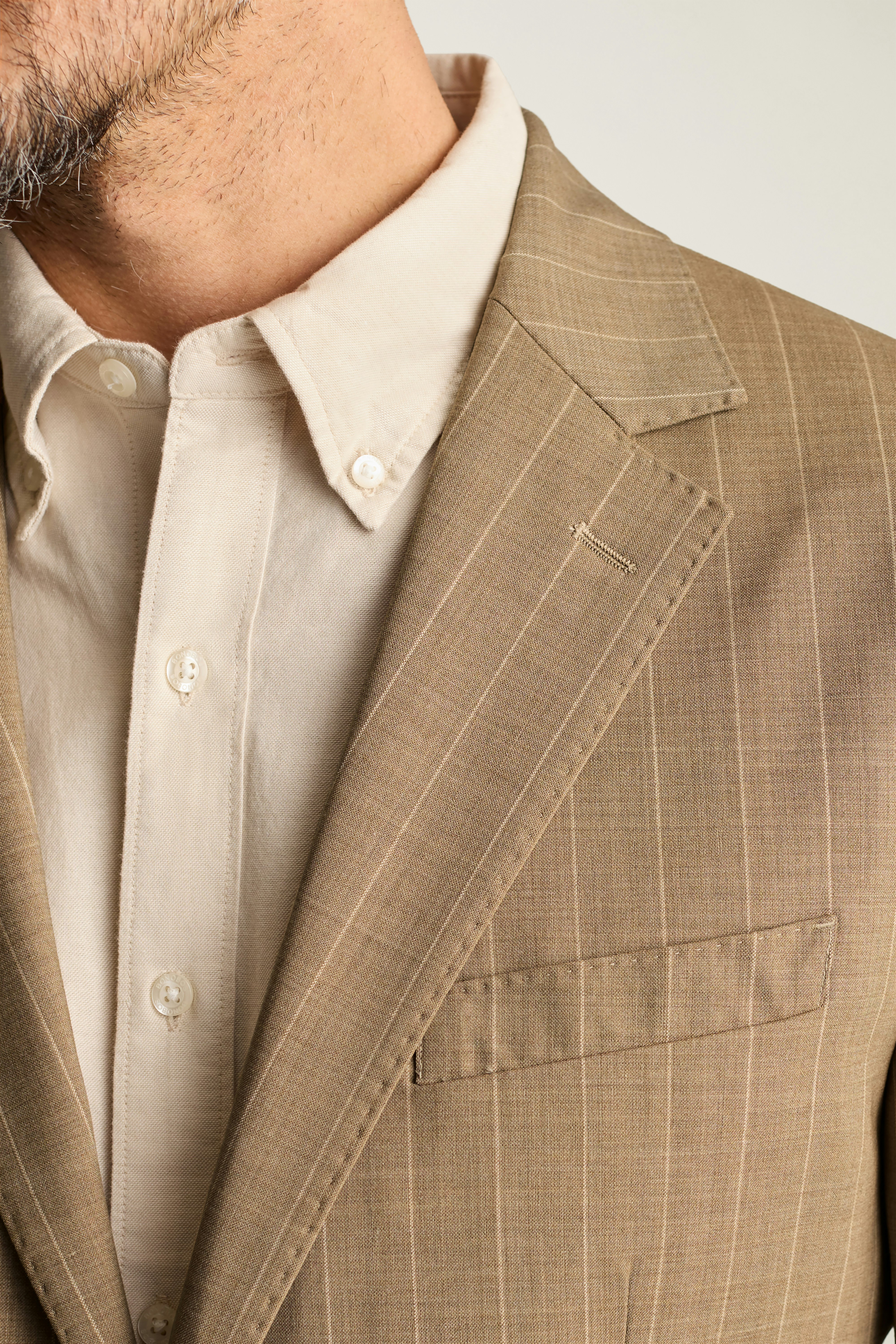 Jetsetter Unconstructed Italian Blazer sand stripe