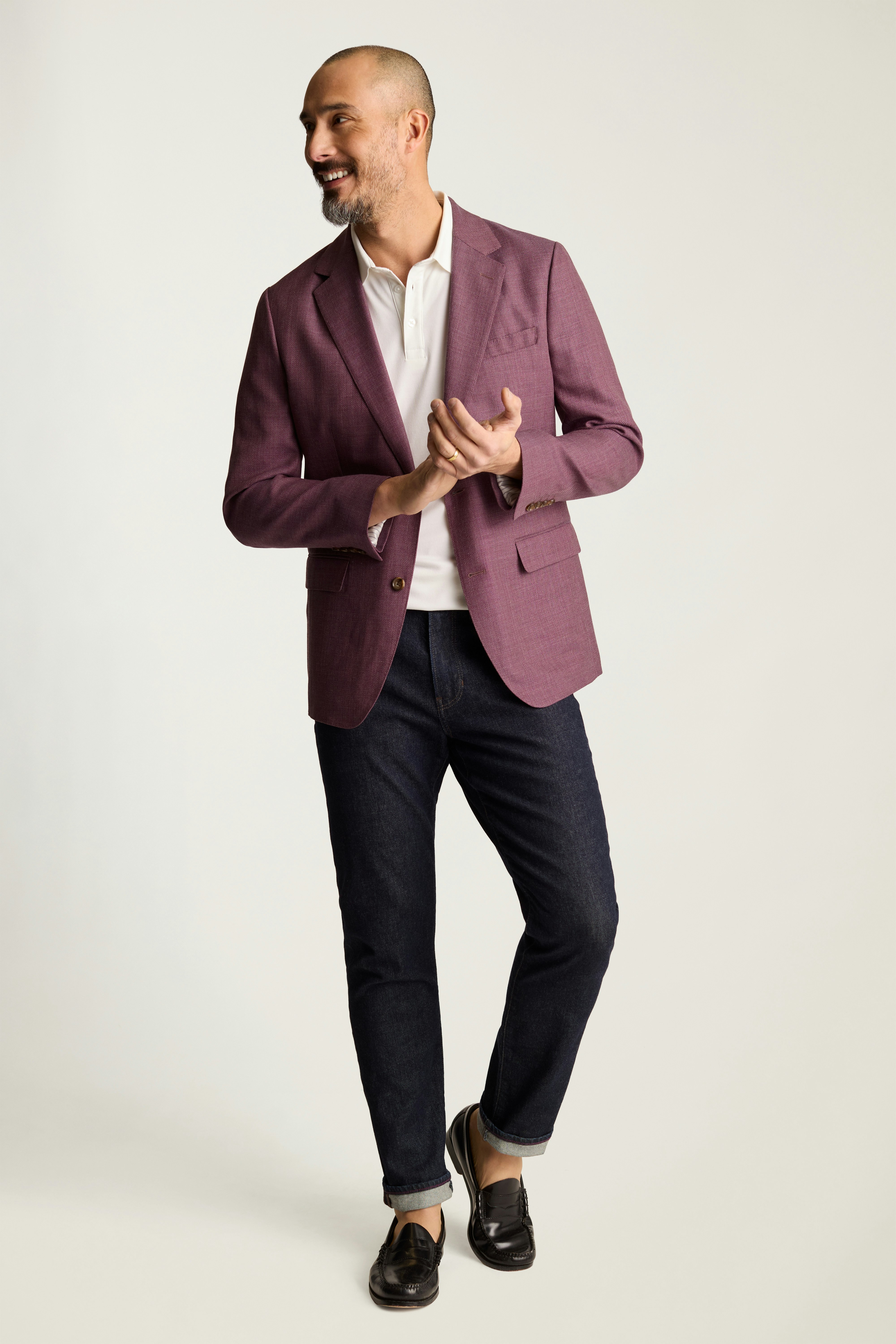 Jetsetter Unconstructed Blazer raspberry texture