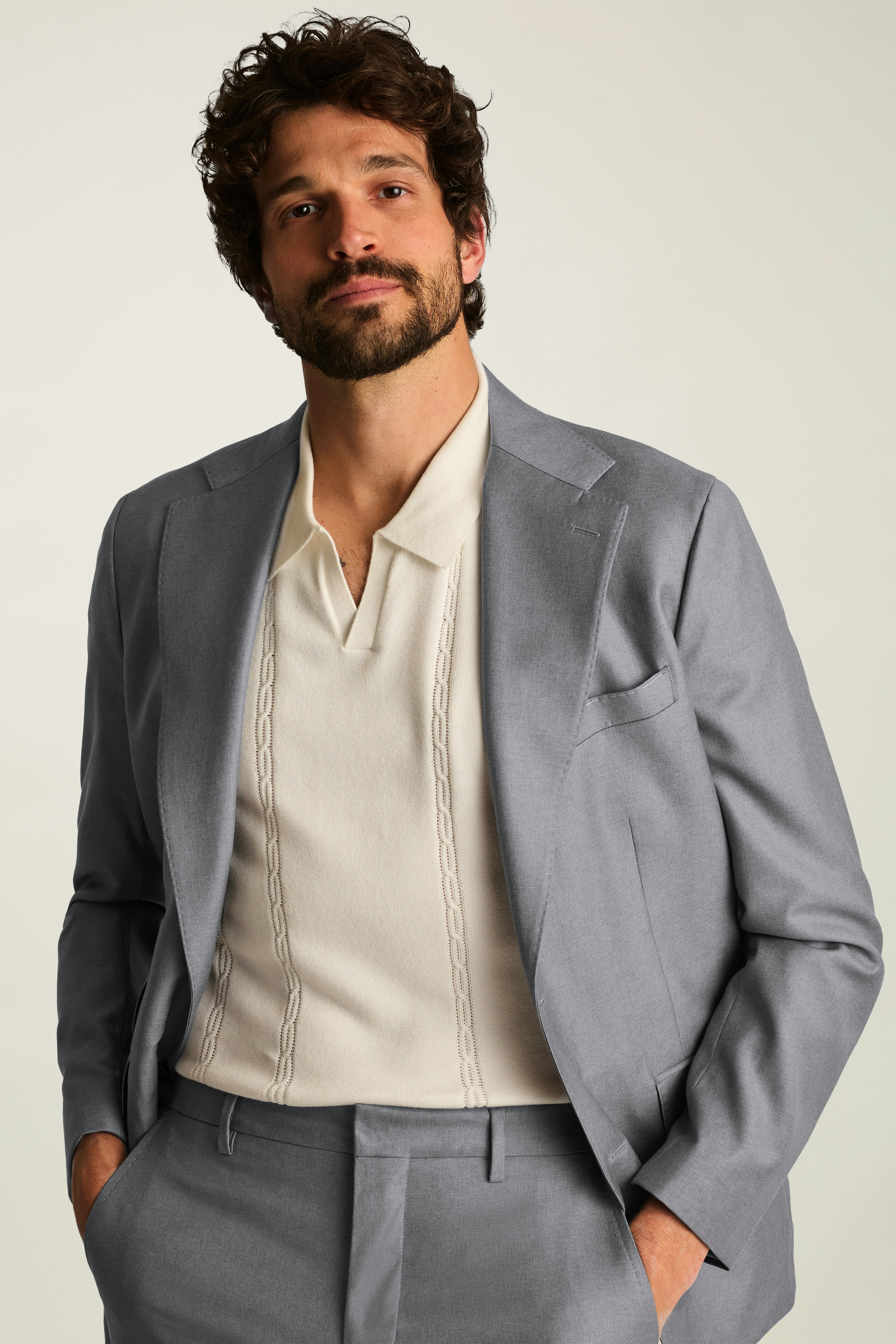 Empire Super 150s Blazer light grey