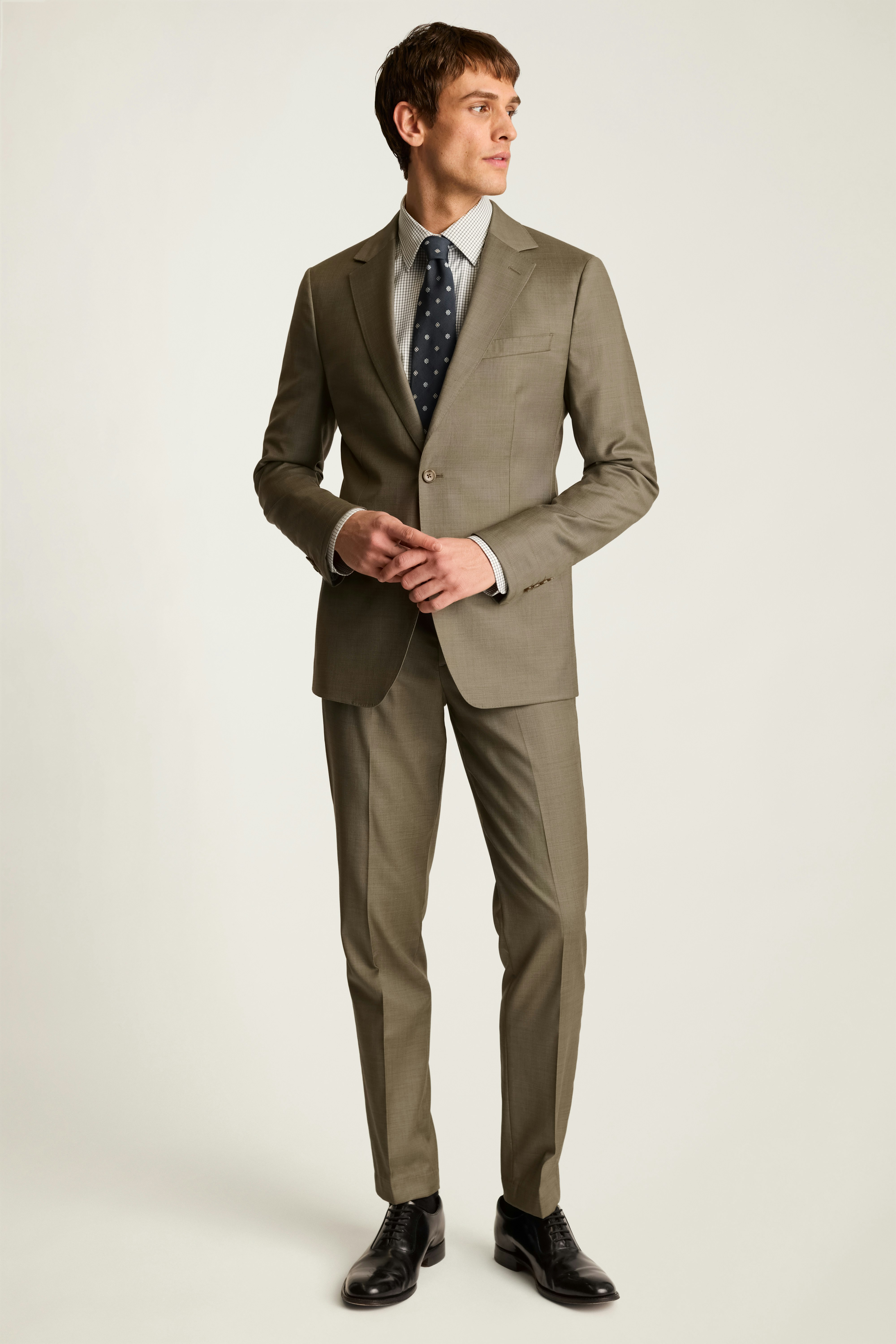 Jetsetter Wool Blazer olive sharkskin