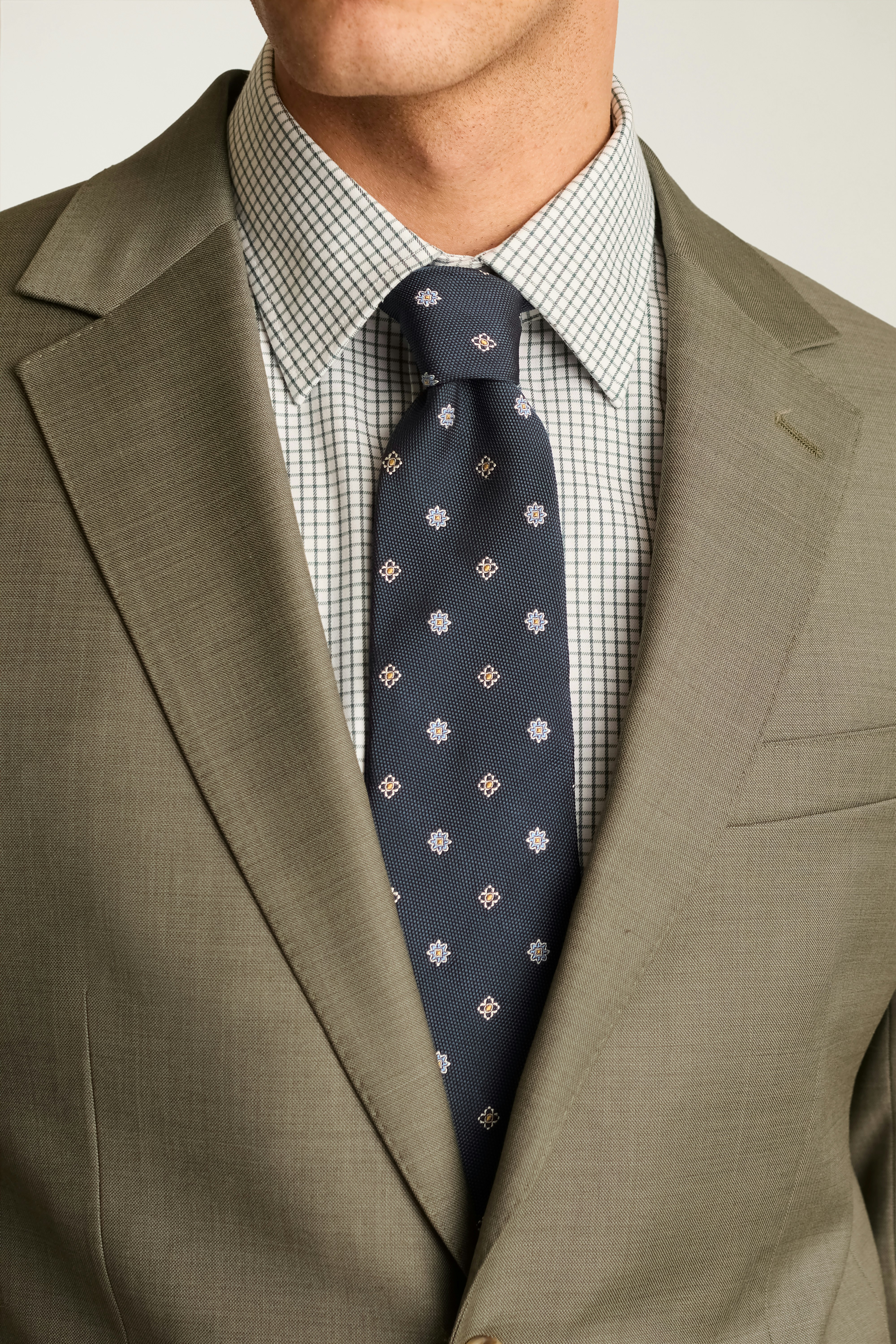 Jetsetter Wool Blazer olive sharkskin