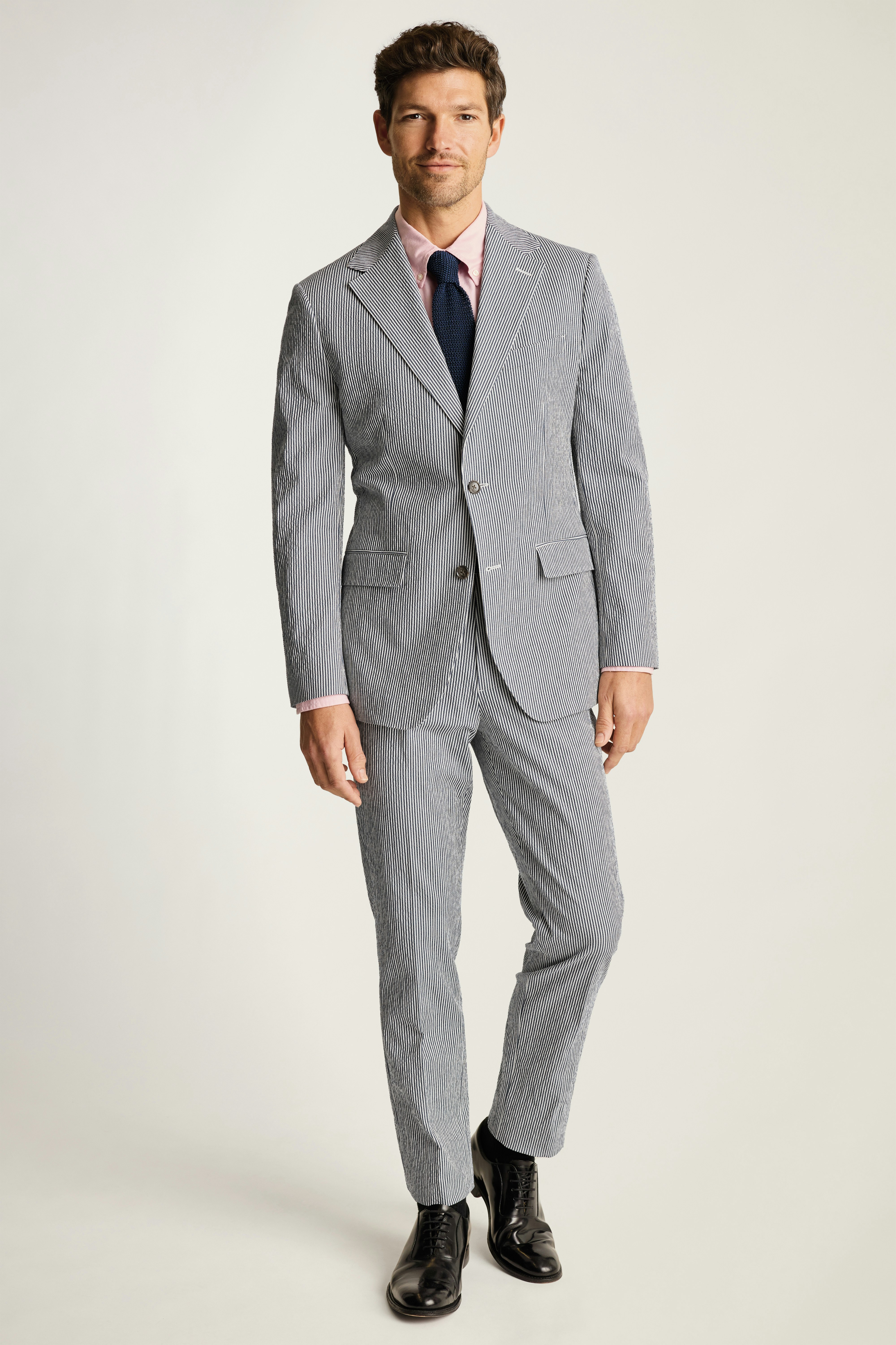 Jetsetter Italian Seersucker Blazer blue white seersucker