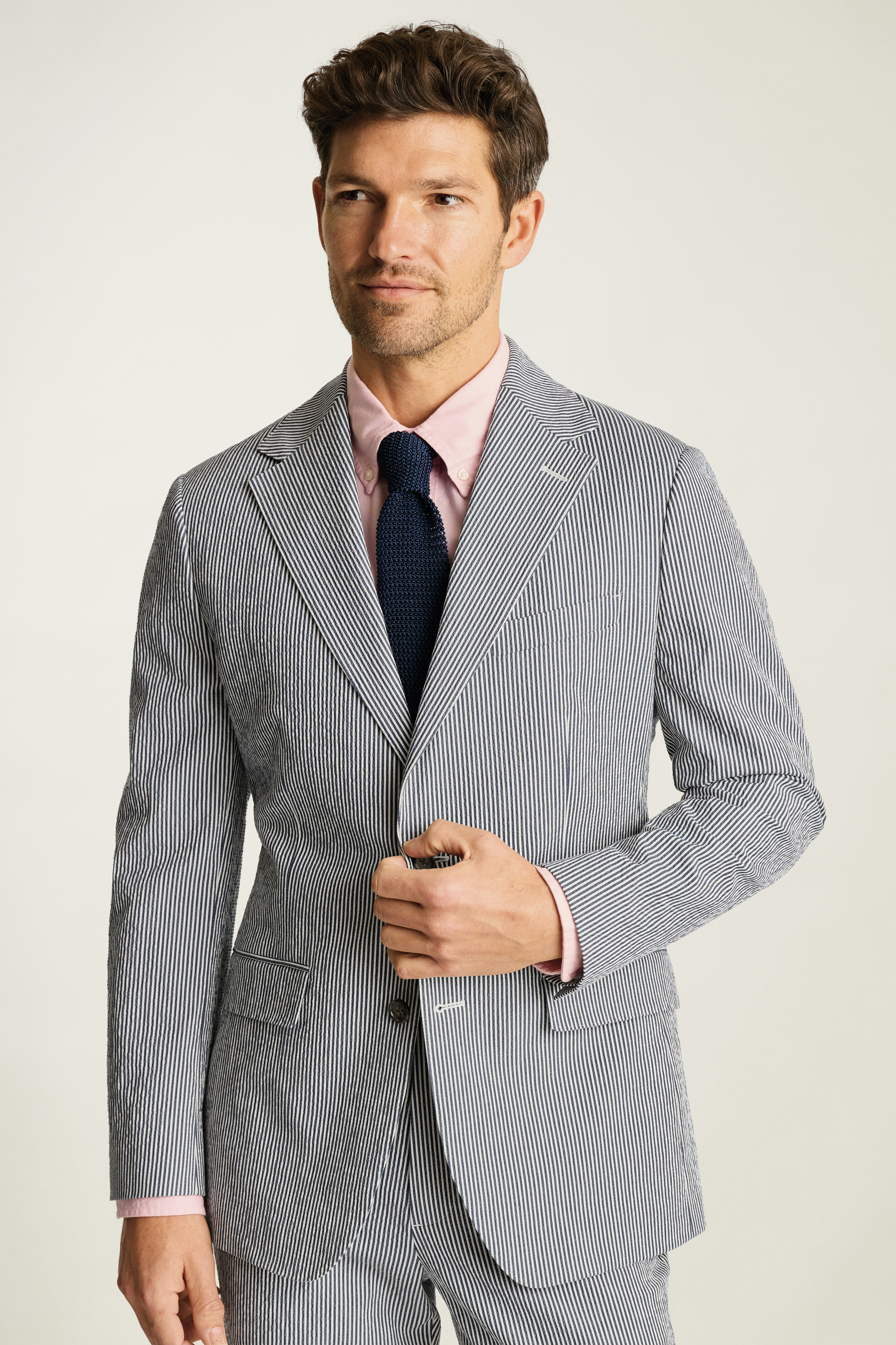 Jetsetter Italian Seersucker Blazer blue white seersucker