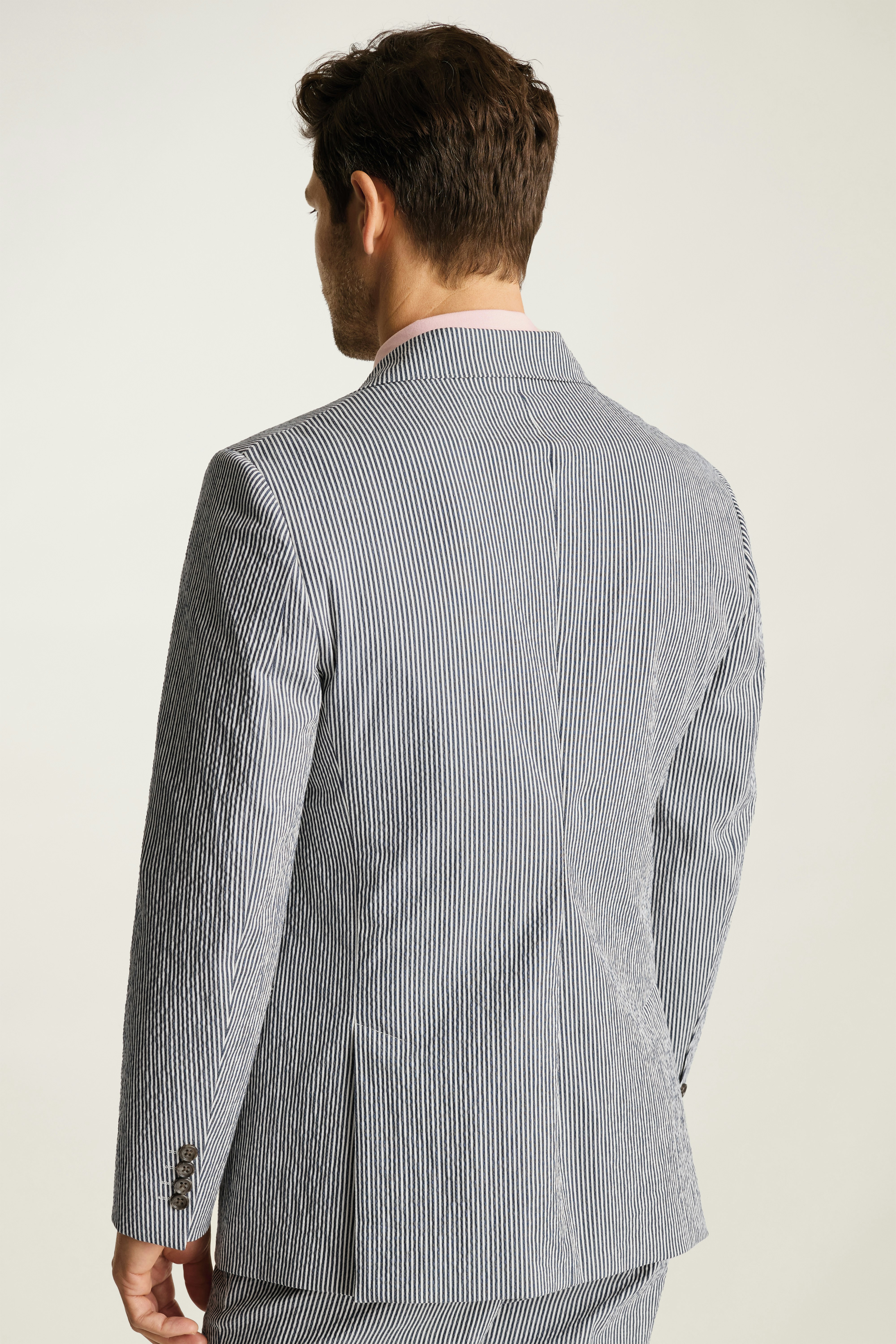 Jetsetter Italian Seersucker Blazer blue white seersucker
