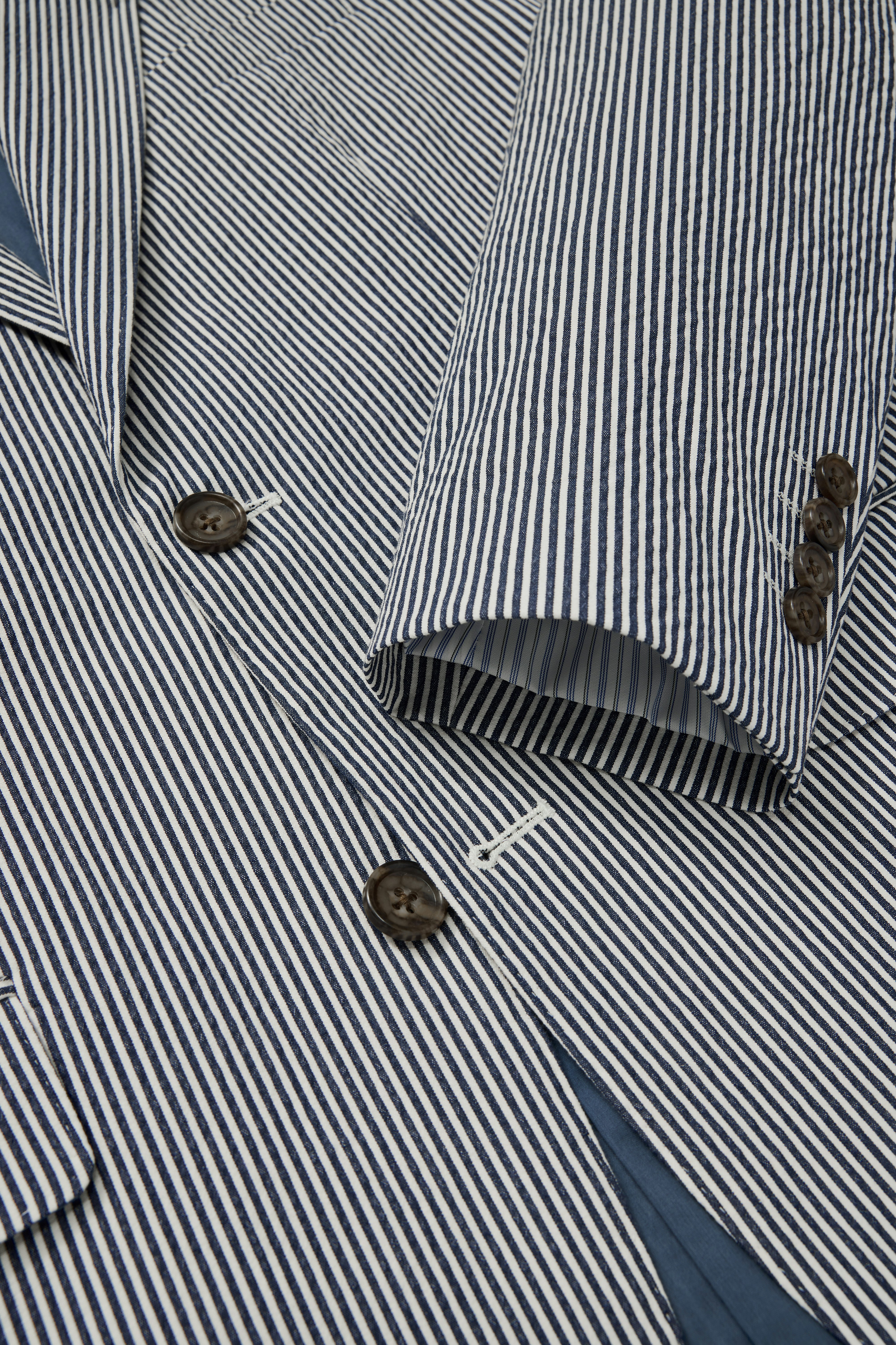 Jetsetter Italian Seersucker Blazer blue white seersucker