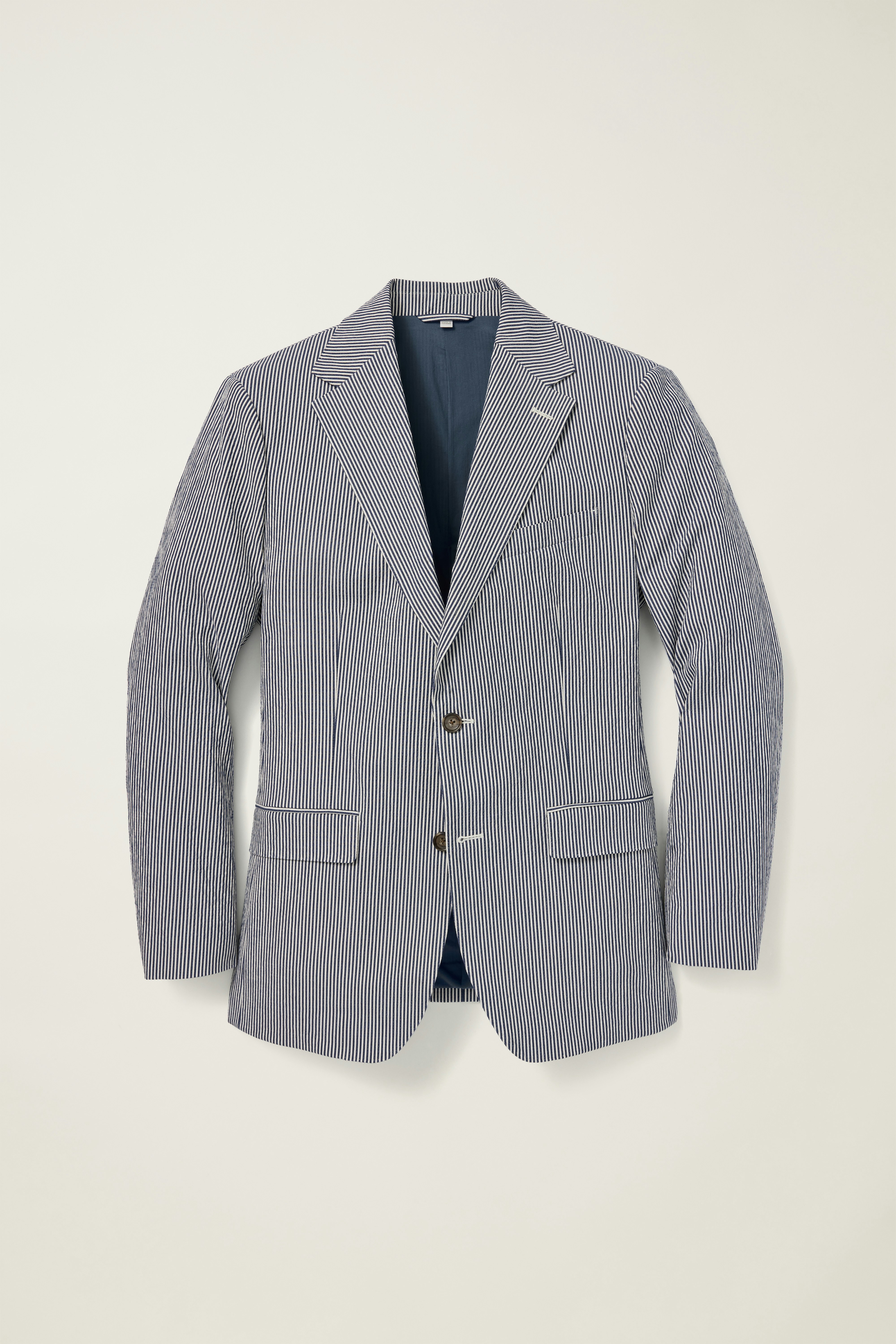 Jetsetter Italian Seersucker Blazer blue white seersucker