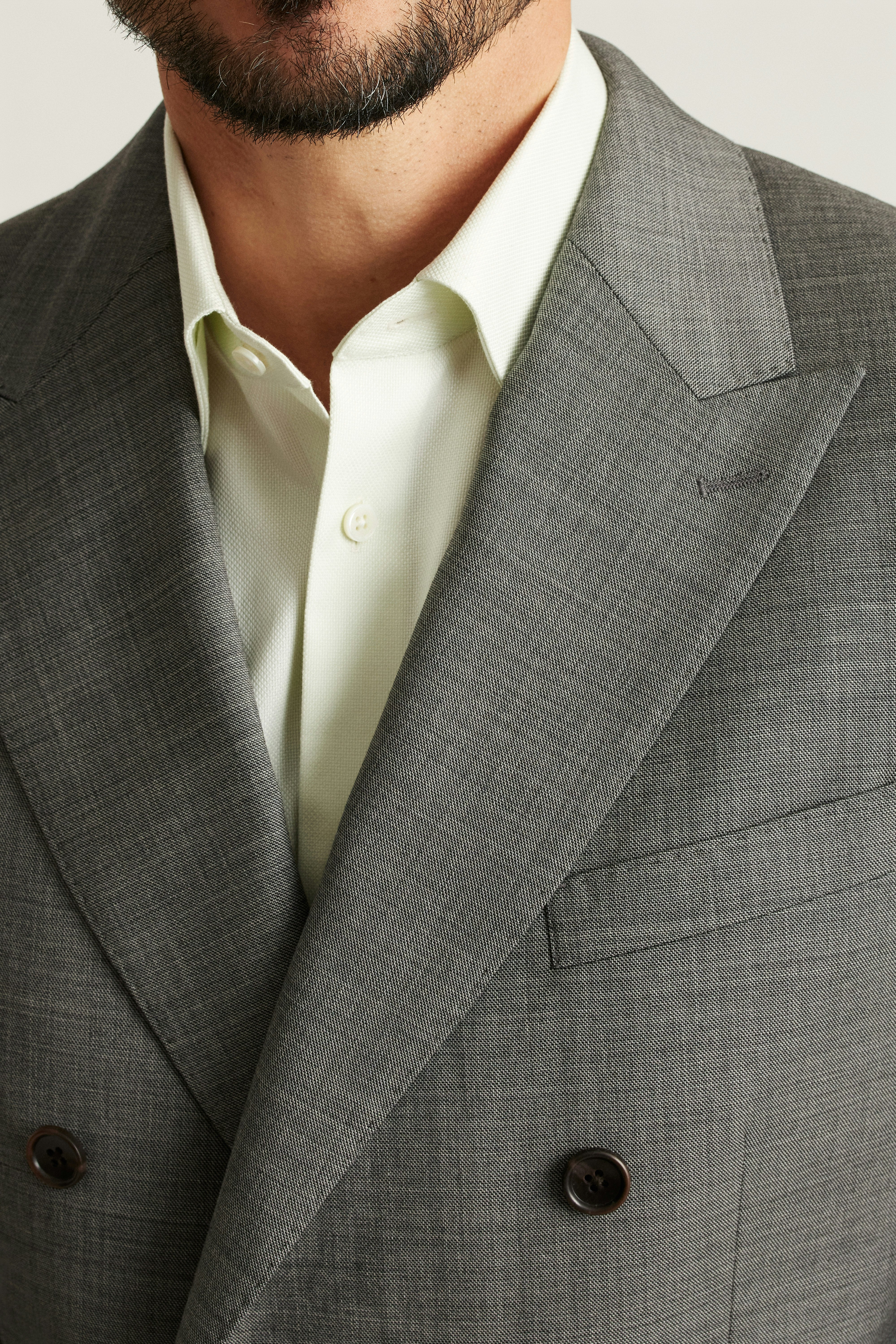 Jetsetter Italian Wool Double Breasted Blazer grey sharkskin