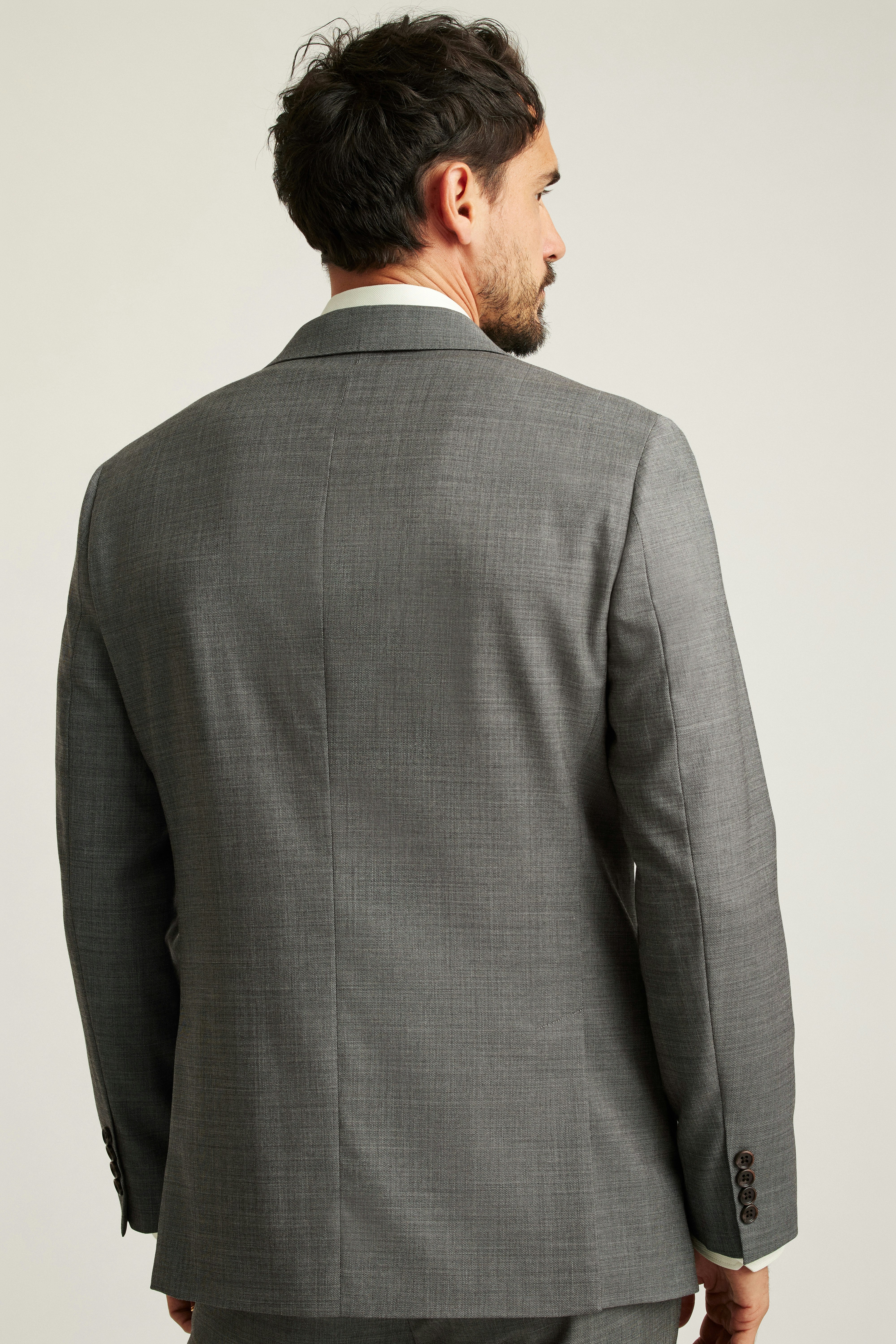 Jetsetter Italian Wool Double Breasted Blazer grey sharkskin