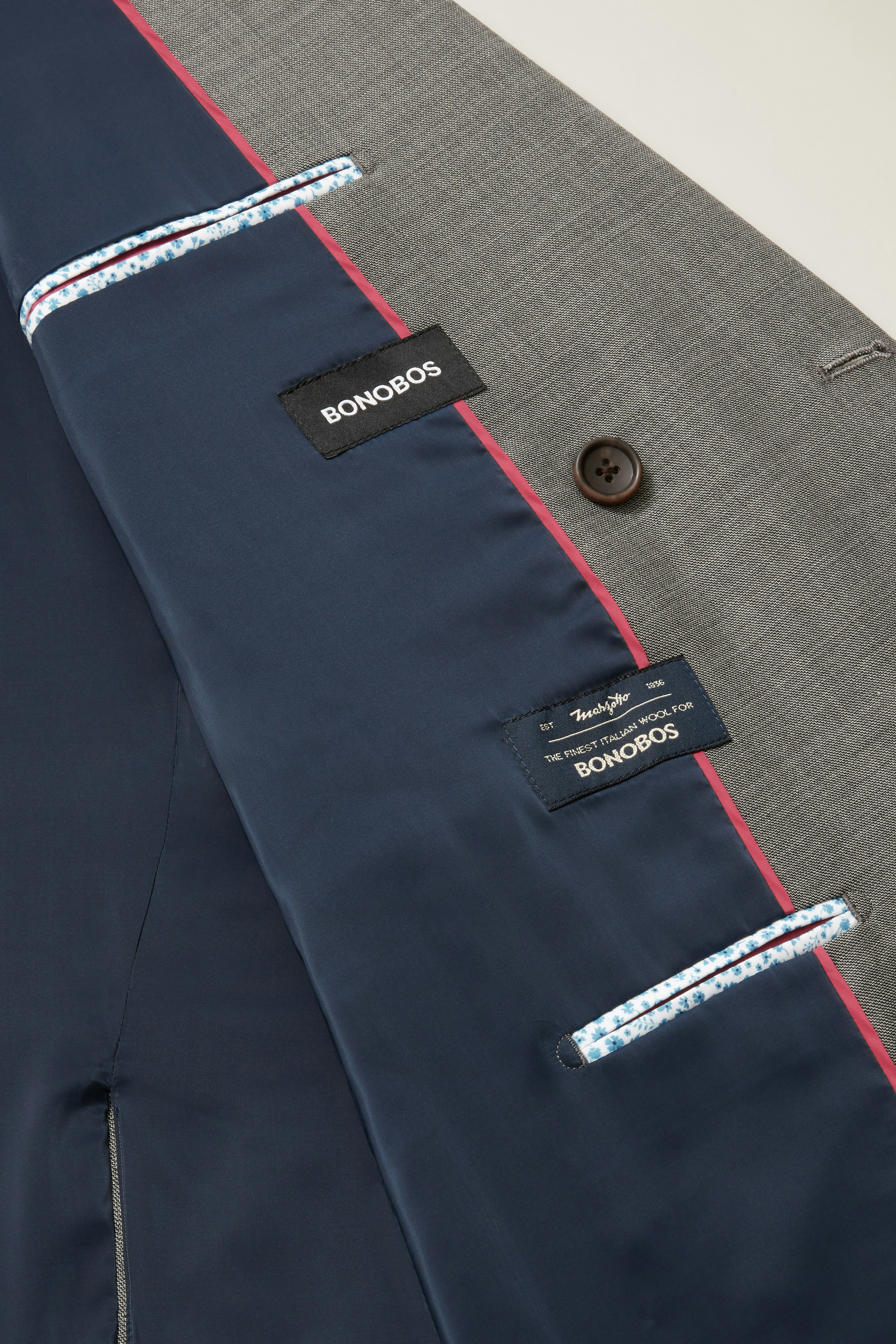 Jetsetter Italian Wool Double Breasted Blazer grey sharkskin