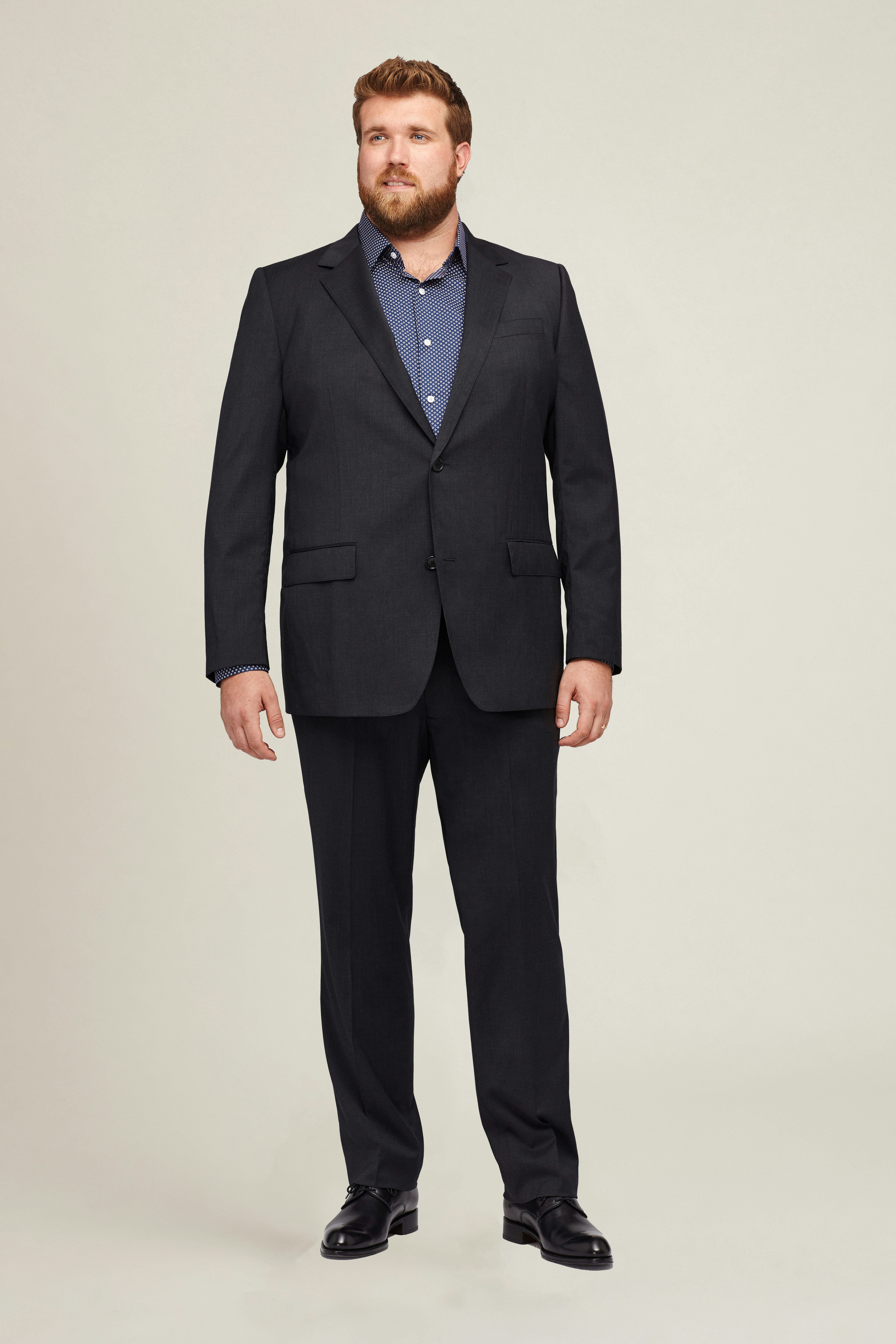 Jetsetter Stretch Wool Suit Jacket Extended Sizes charcoal