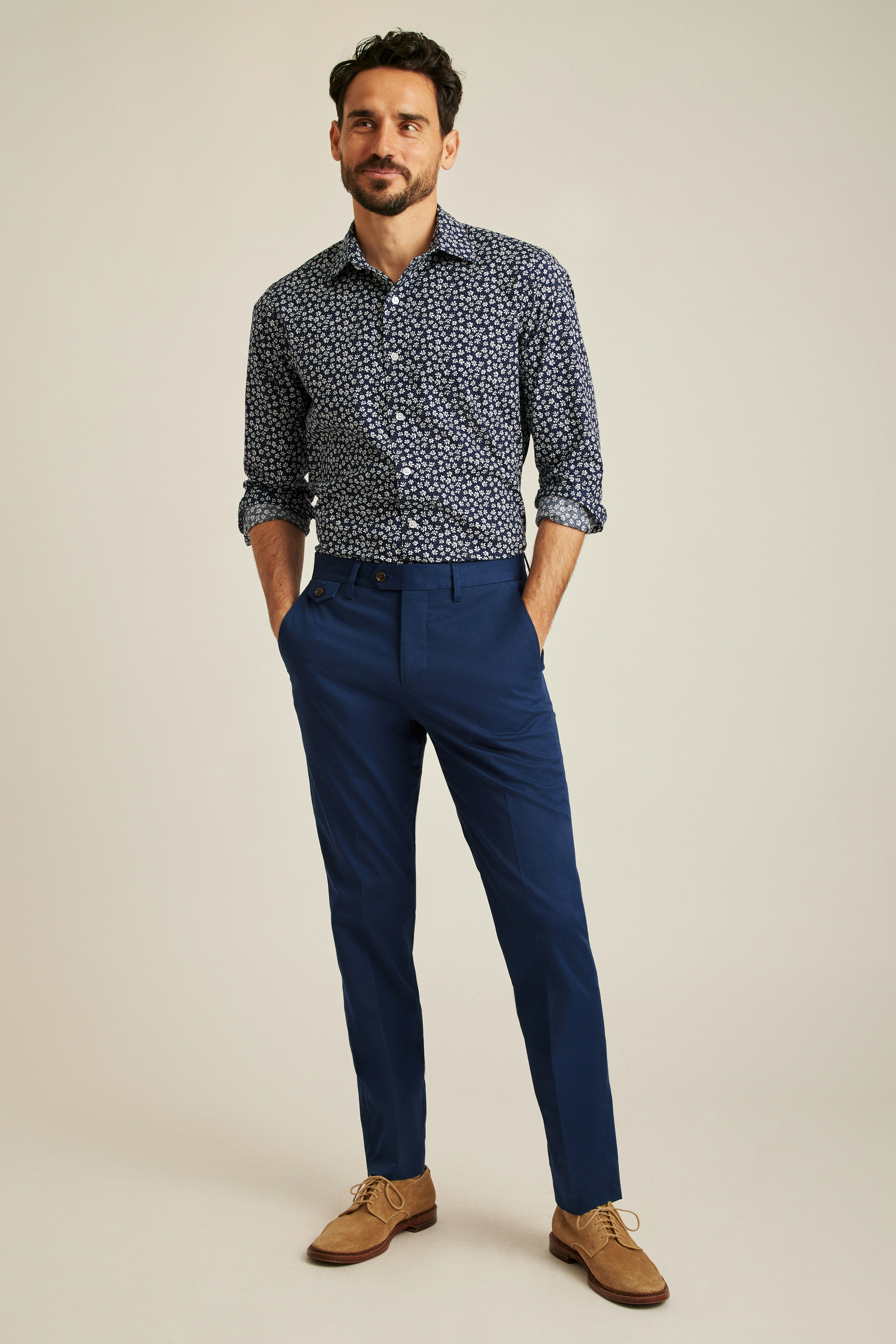 Jetsetter Italian Cotton Dress Pant royal blue
