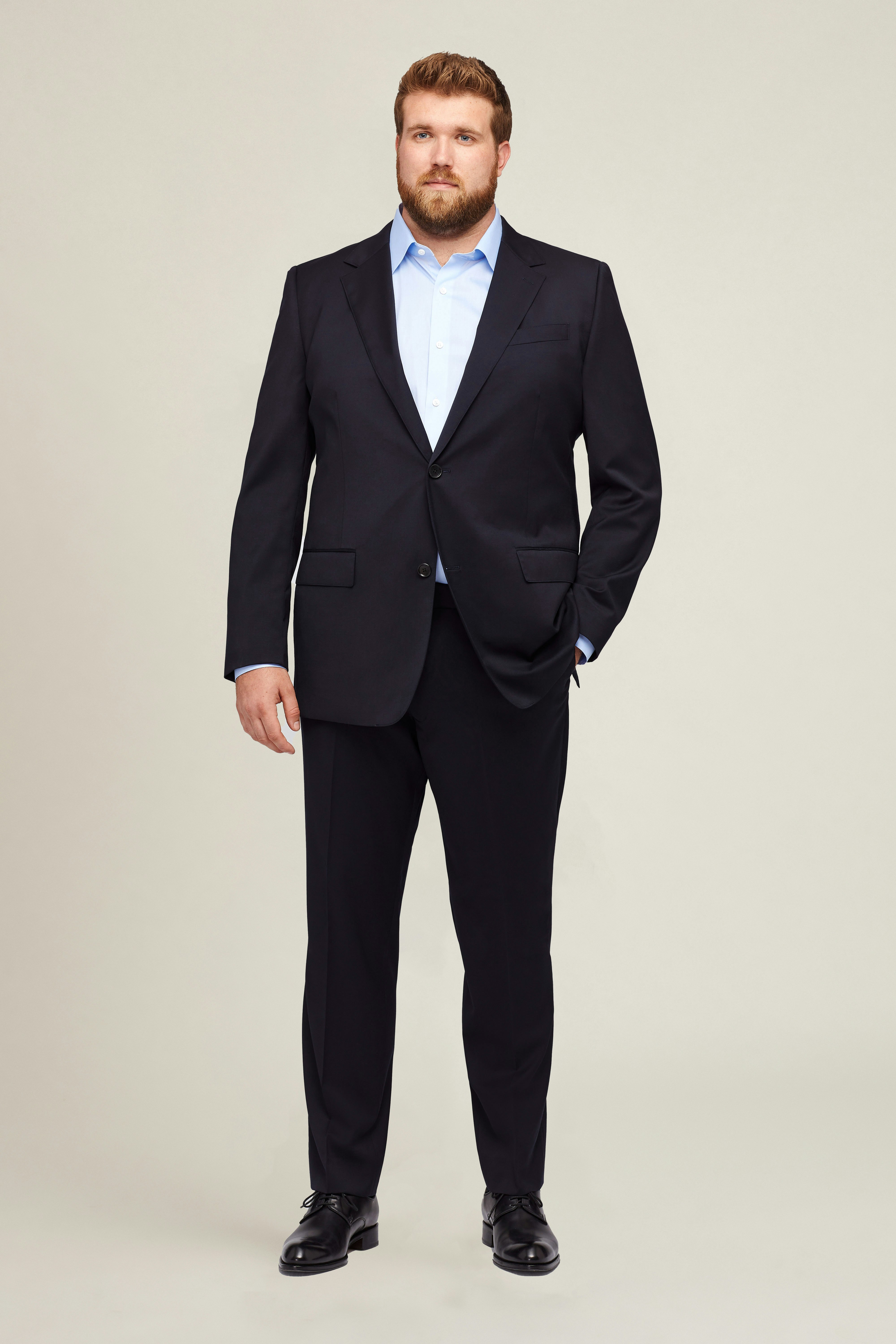 Jetsetter Stretch Wool Suit Jacket Extended Sizes navy