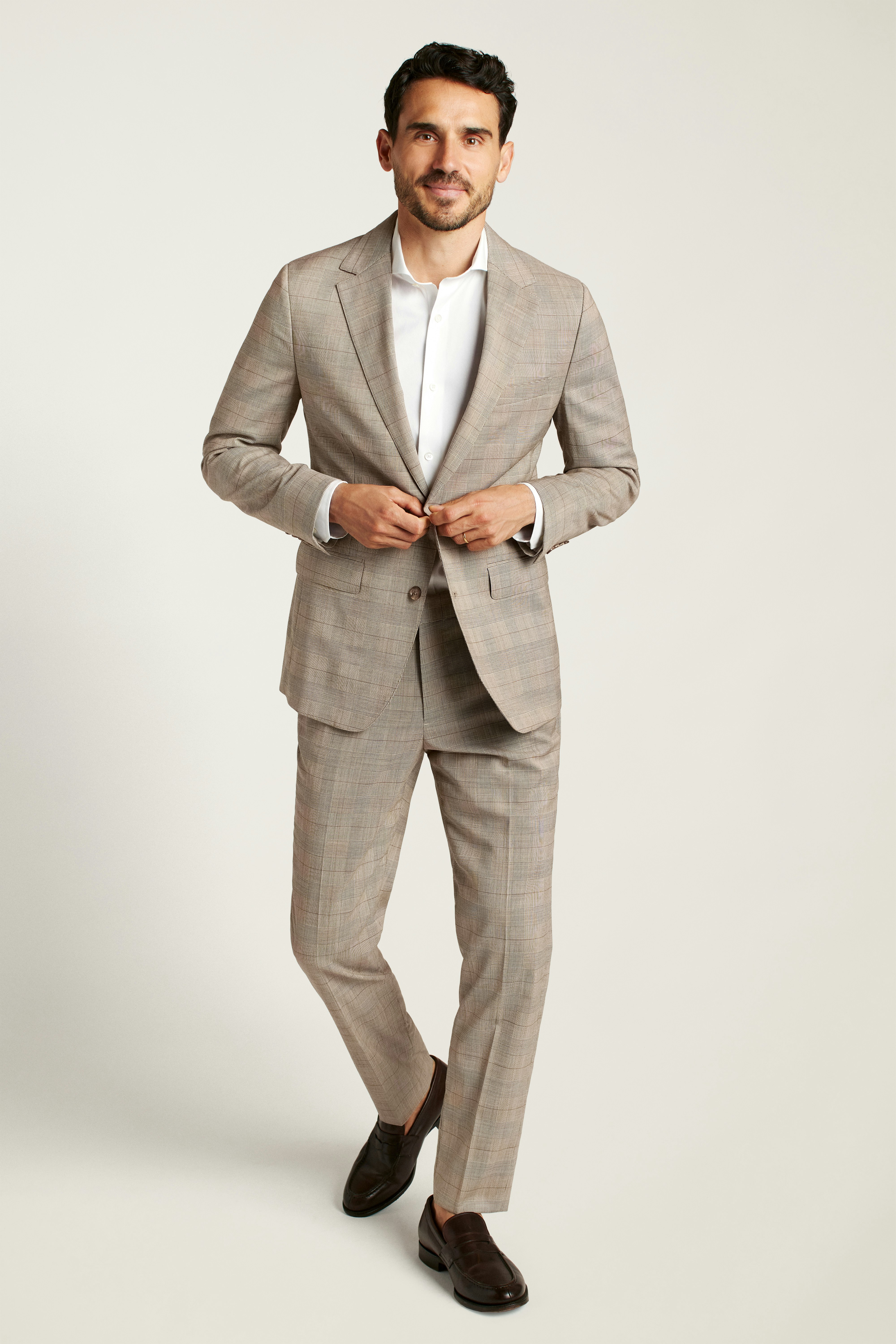 Jetsetter Italian Wool Blazer tan plaid