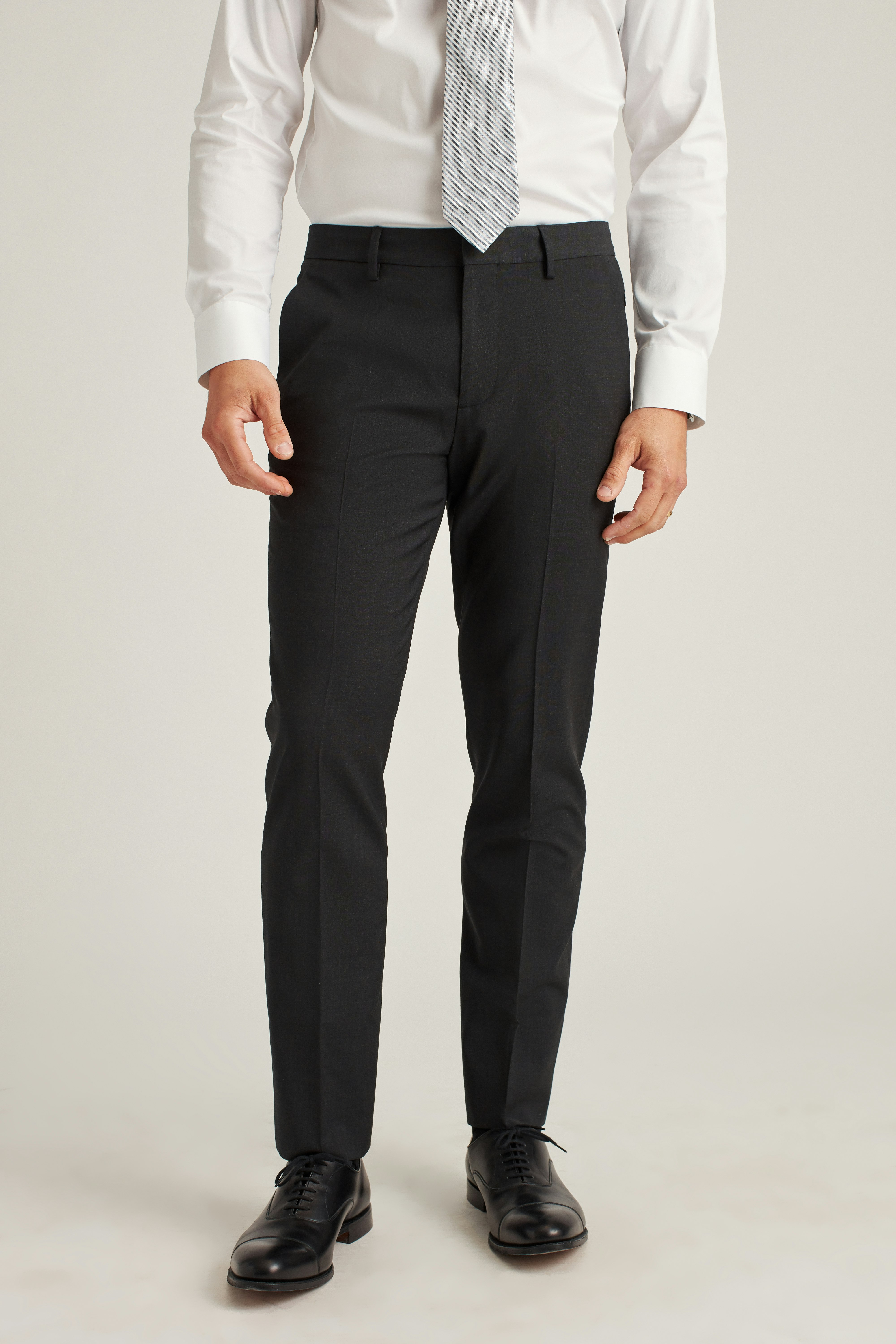 Italian Performance Suit Pant mason solid charcoal