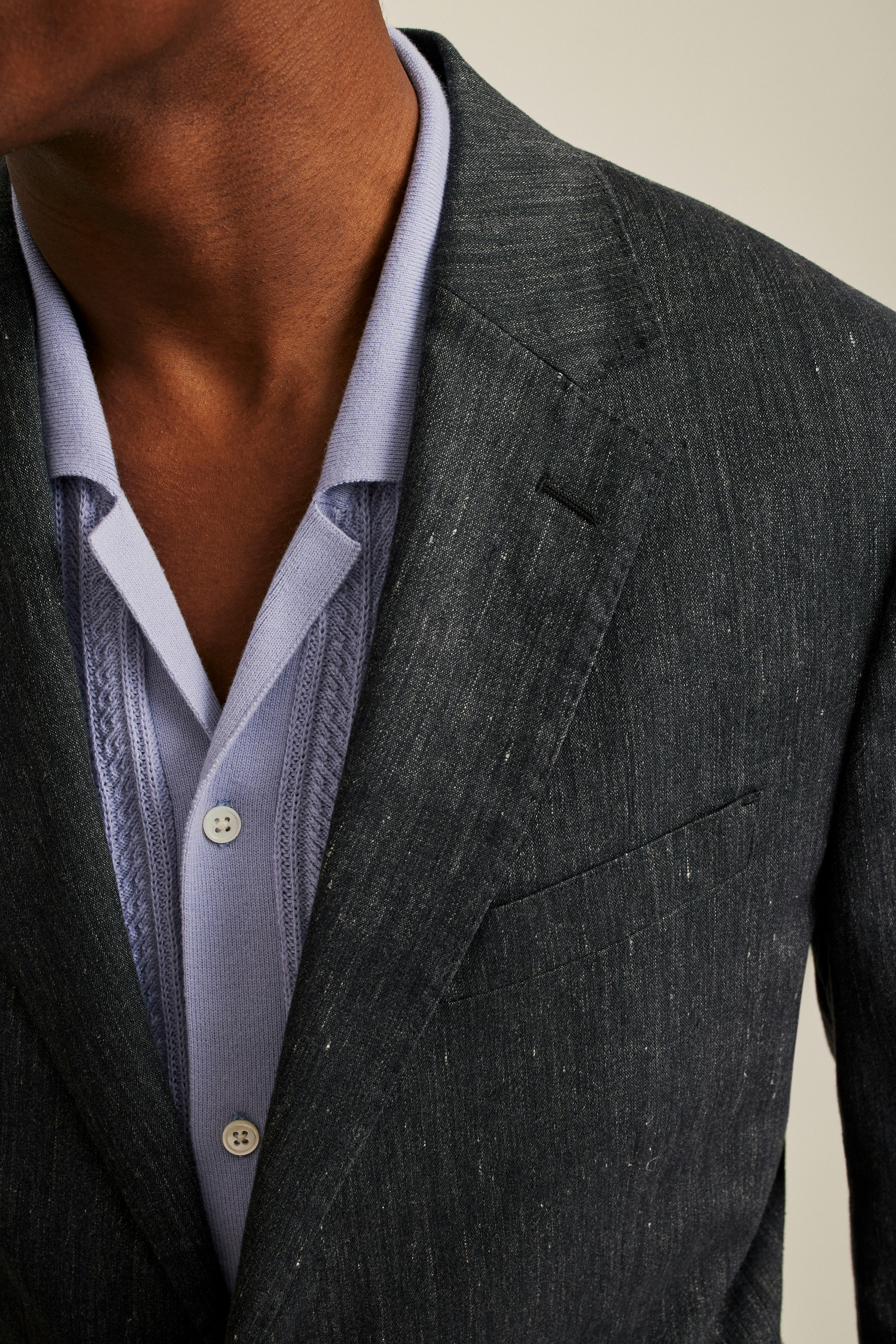 Italian Stretch Linen Suit Jacket charcoal