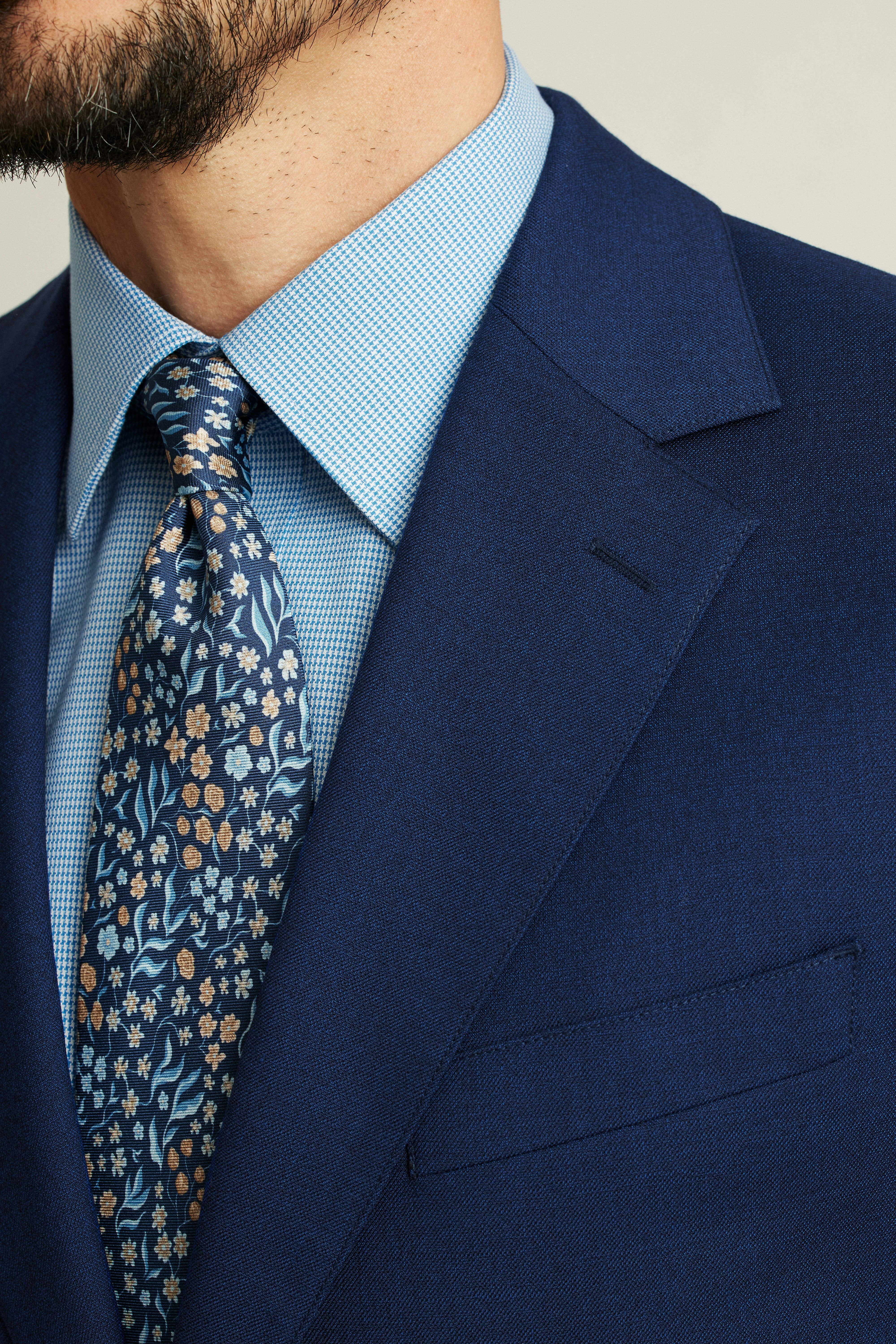 Jetsetter Italian Wool Blazer bright navy sharkskin