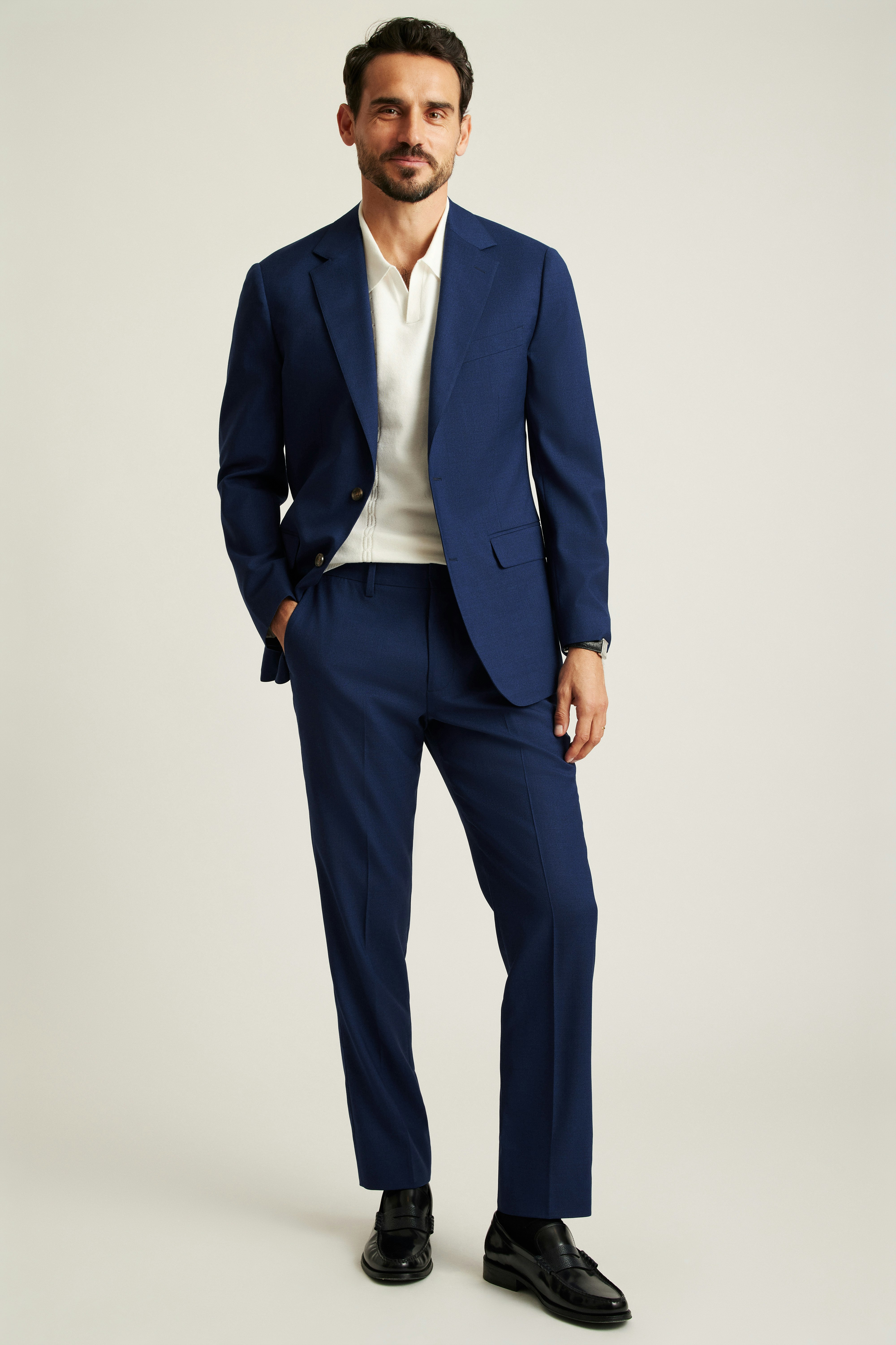Jetsetter Italian Wool Blazer bright navy sharkskin 6 Jetsetter Italian Wool Blazer bright navy sharkskin