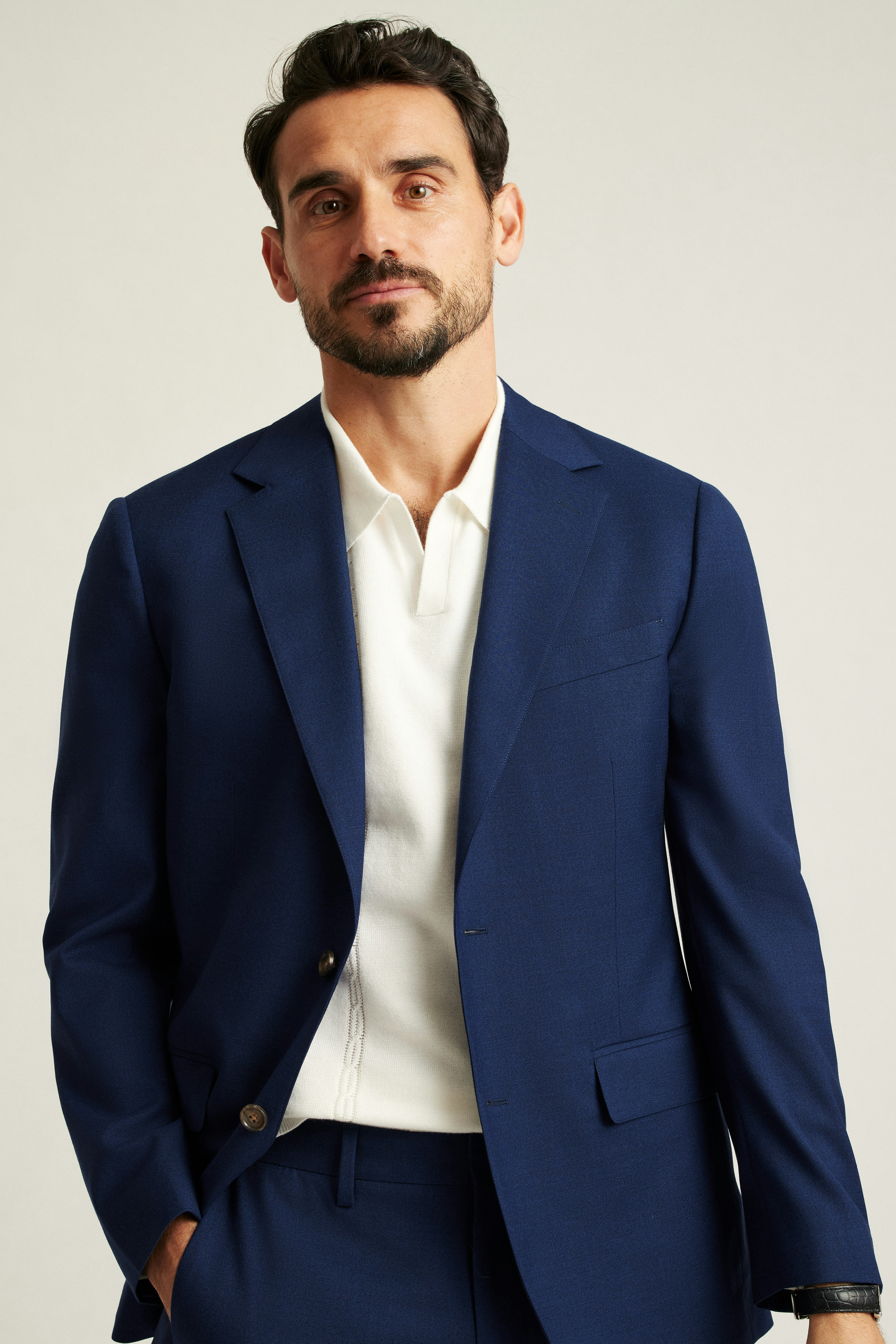 Jetsetter Italian Wool Blazer bright navy sharkskin 7 Jetsetter Italian Wool Blazer bright navy sharkskin