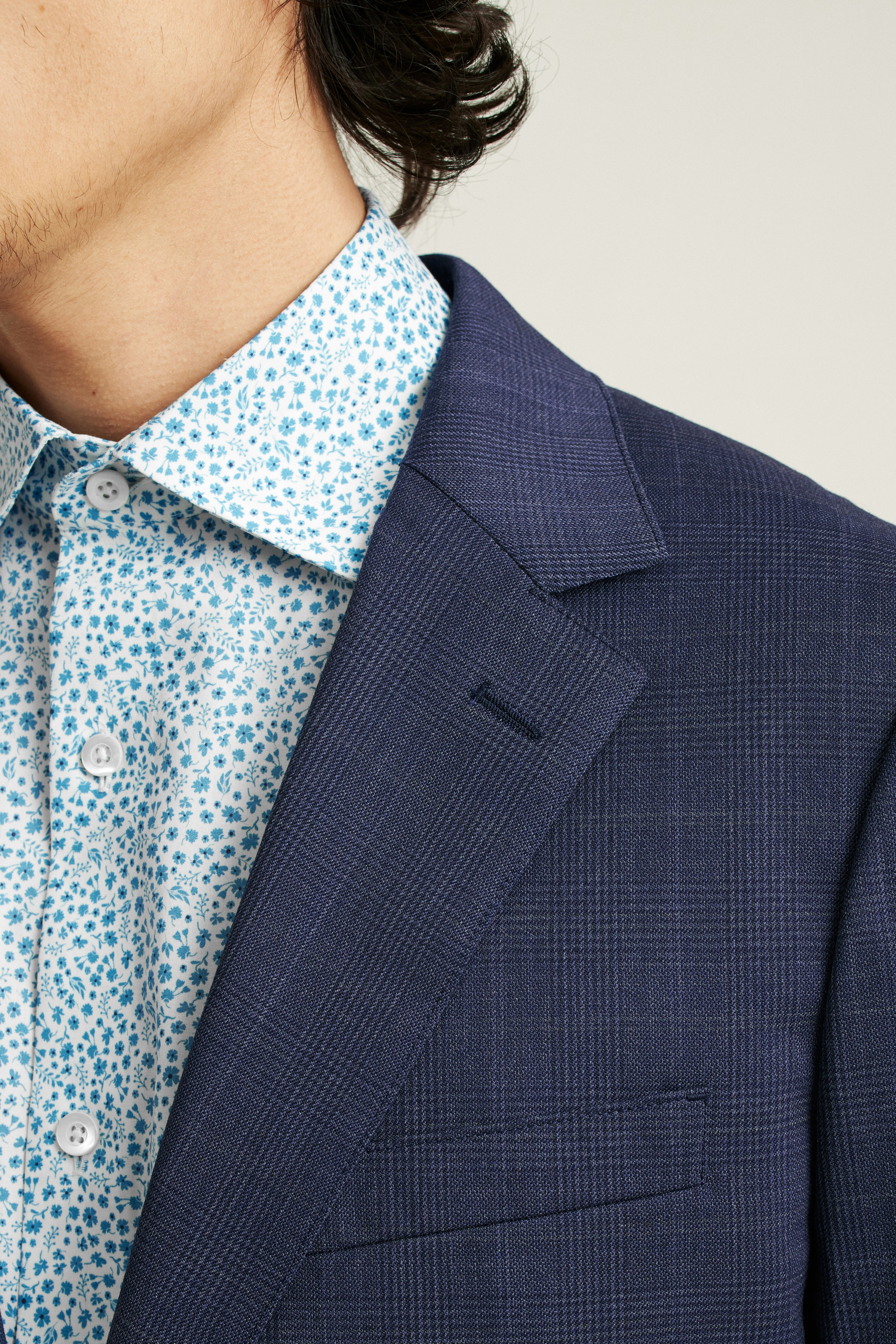 Jetsetter Italian Wool Blazer navy glen plaid