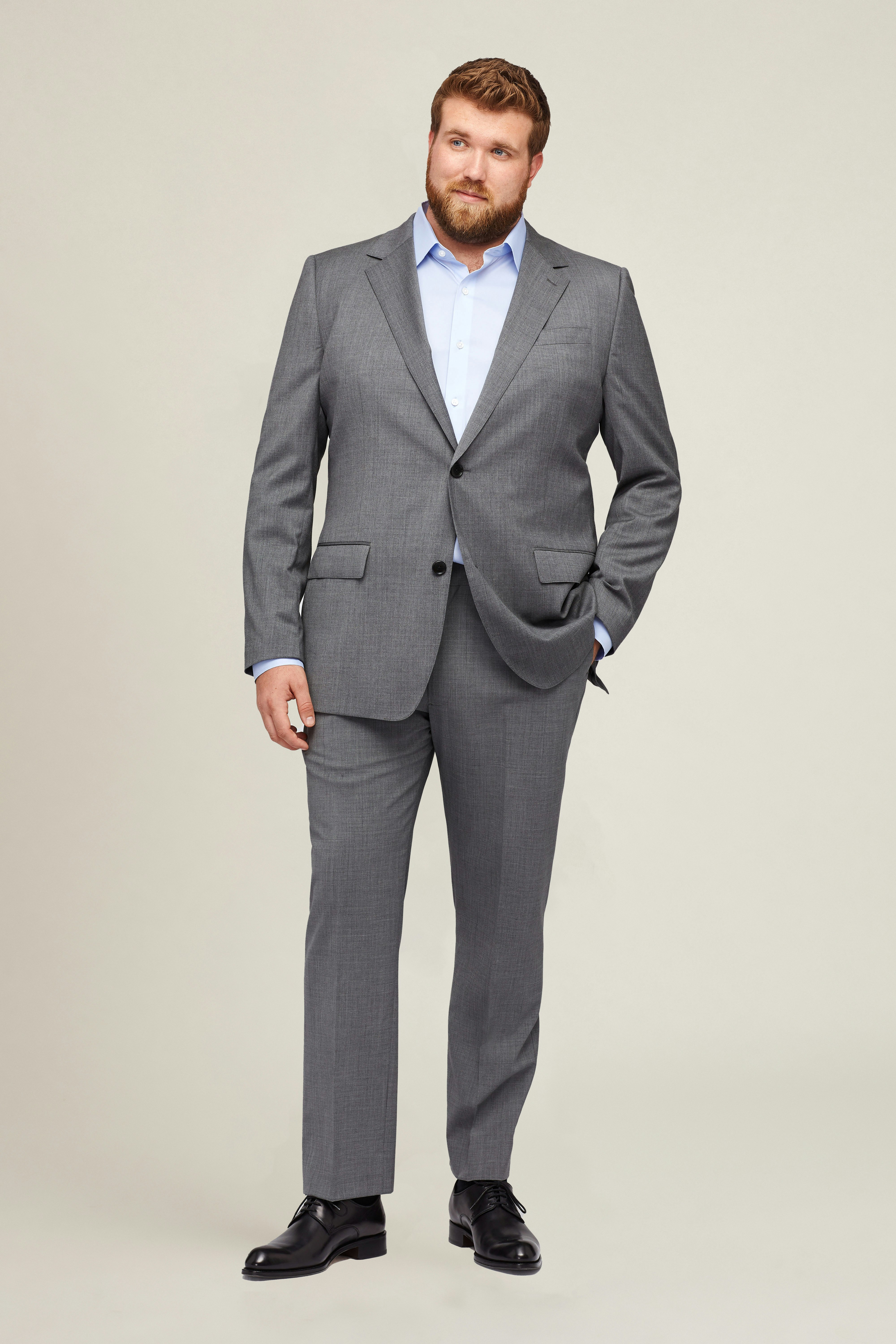 Jetsetter Stretch Wool Suit Jacket Extended Sizes grey