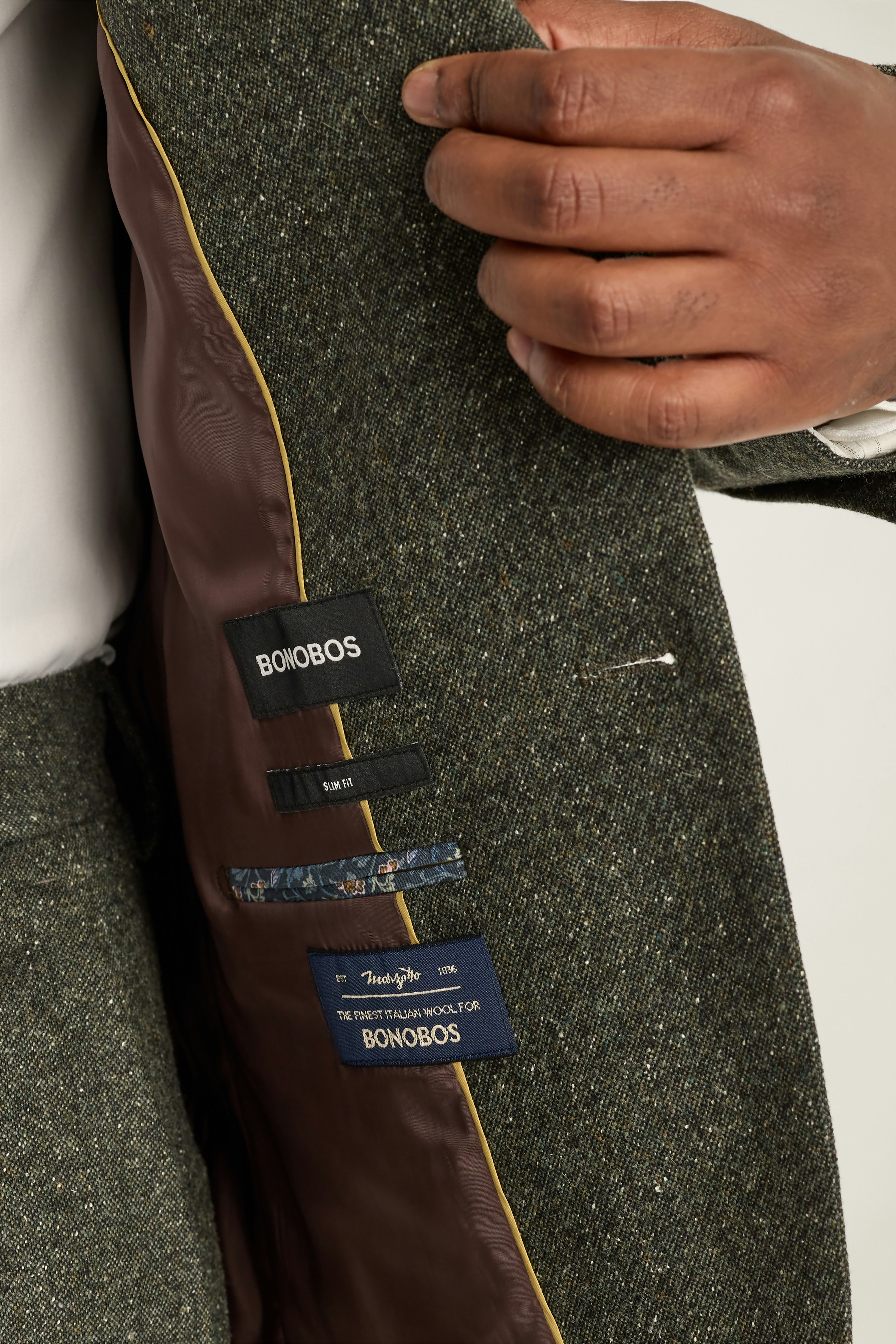 Jetsetter Italian Wool Blazer olive donegal