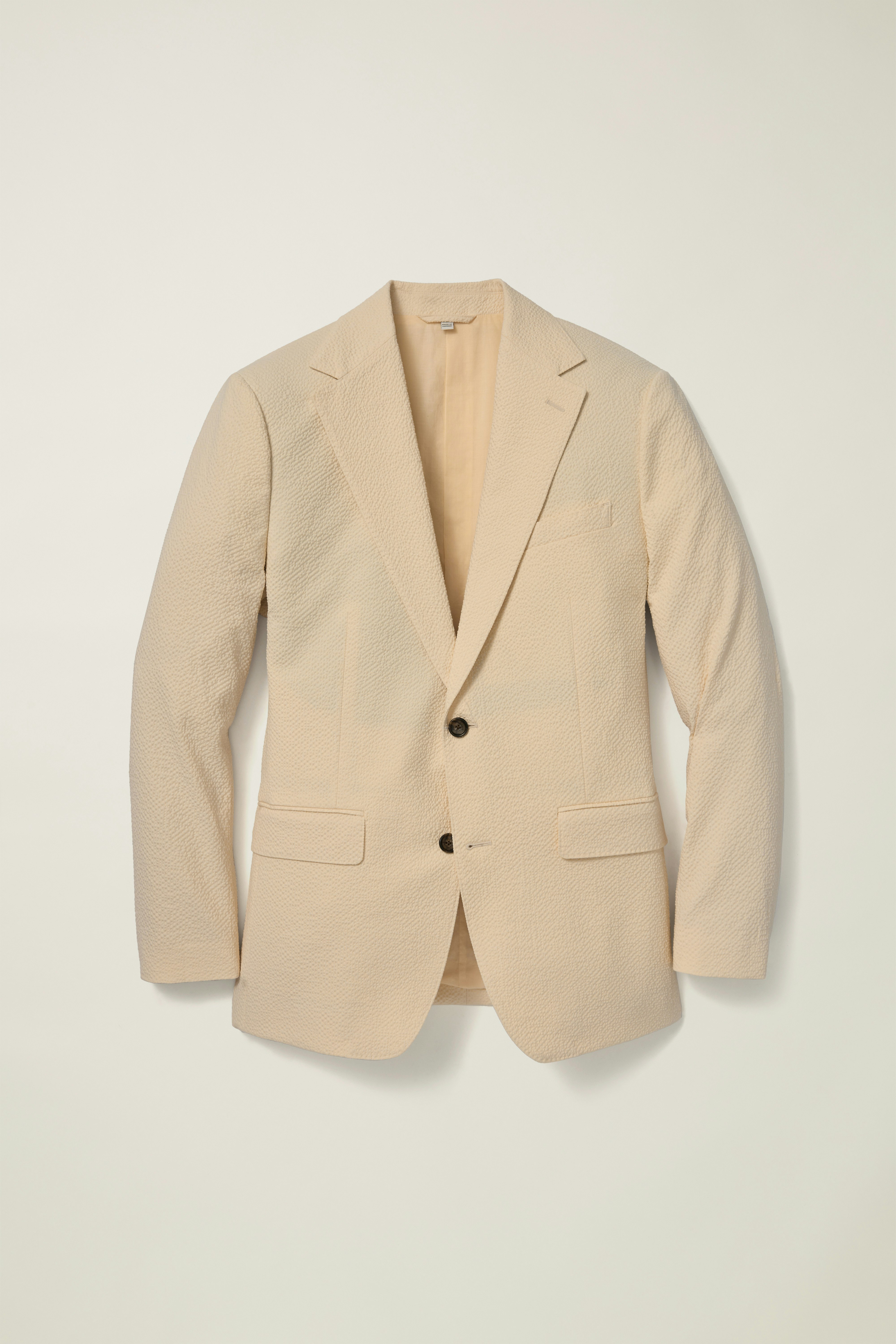 Jetsetter Italian Seersucker Blazer ivory seersucker