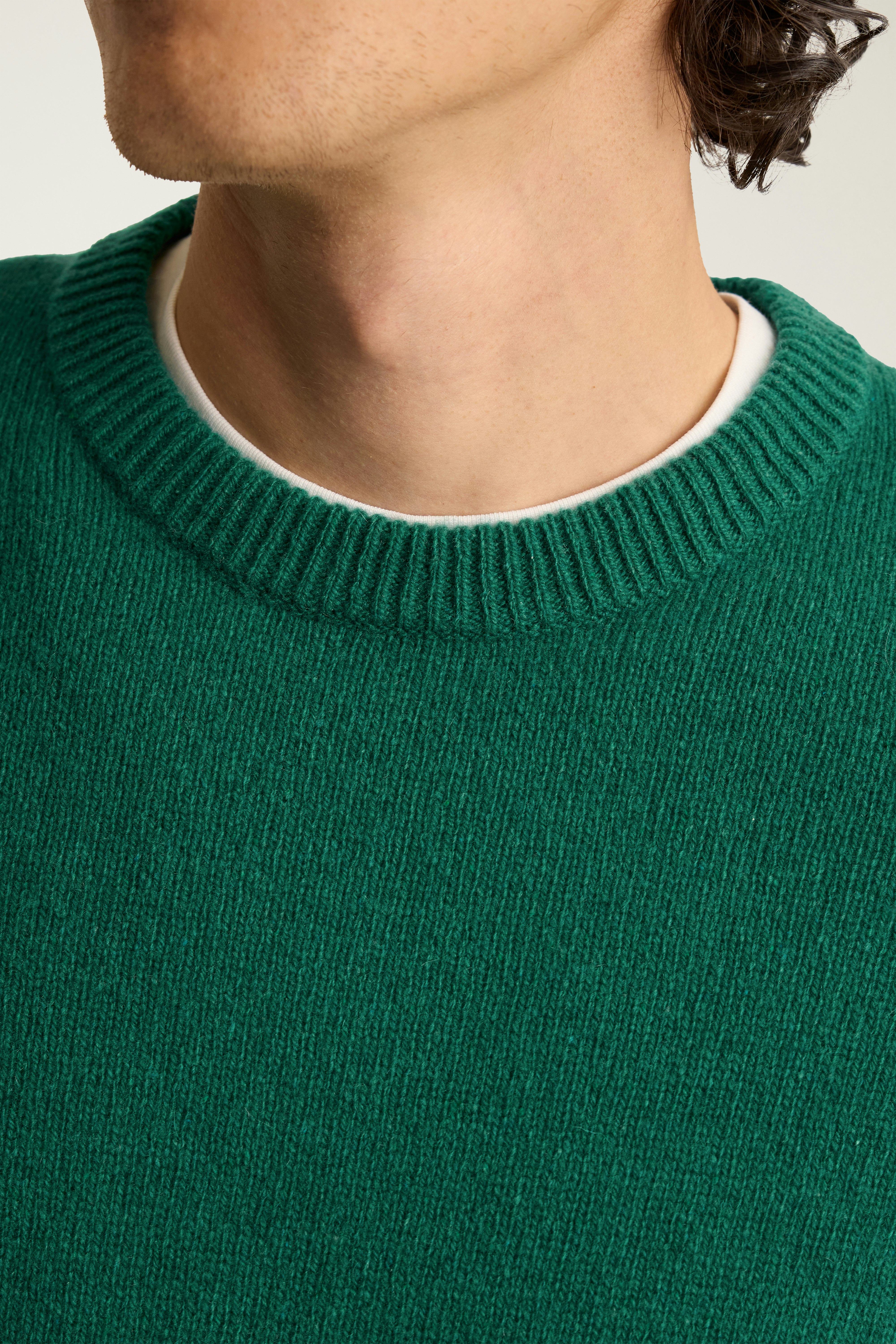 Cashmere Crew Neck Sweater blue green