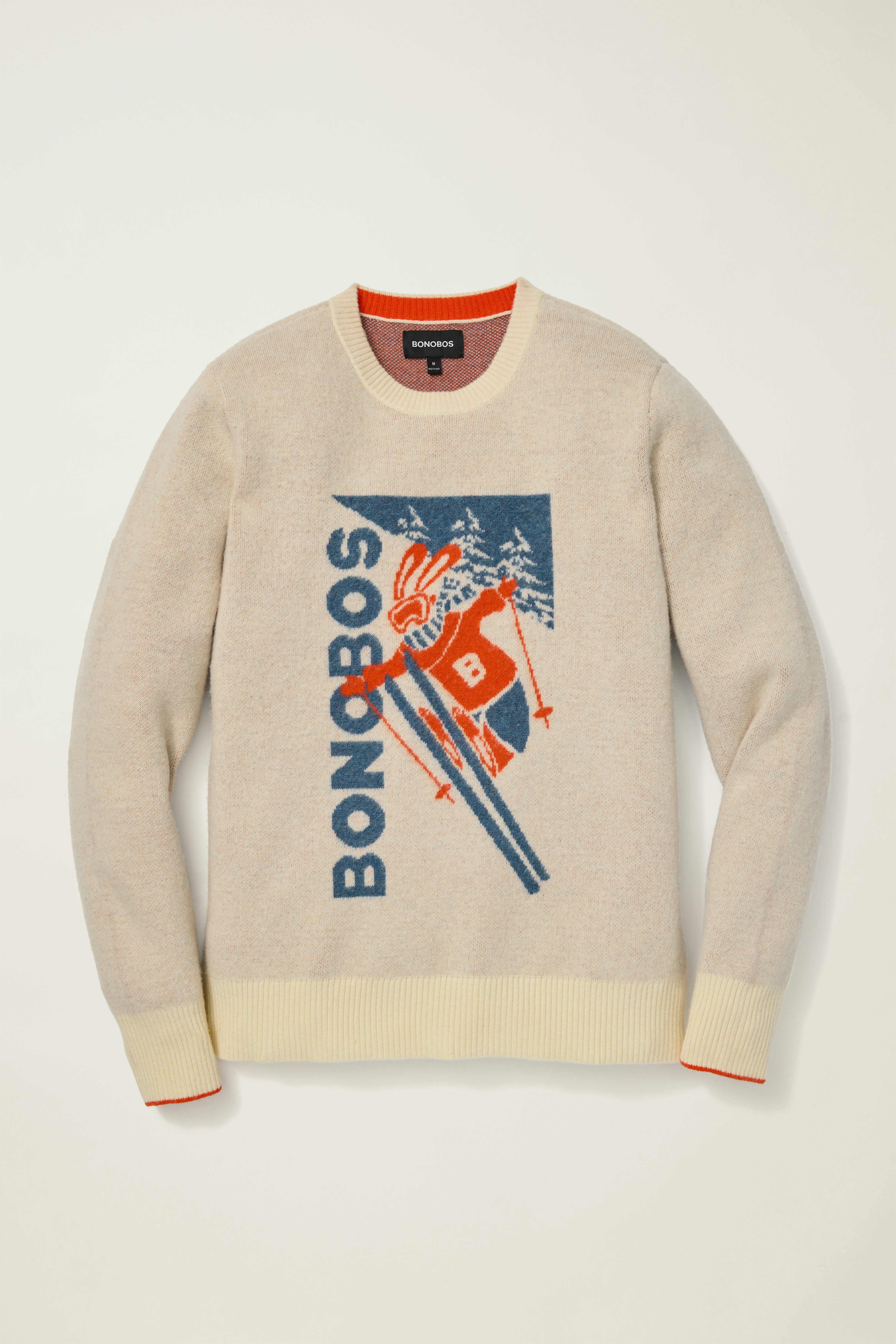 Extrafine Merino Ski Bunny Sweater white scenic print