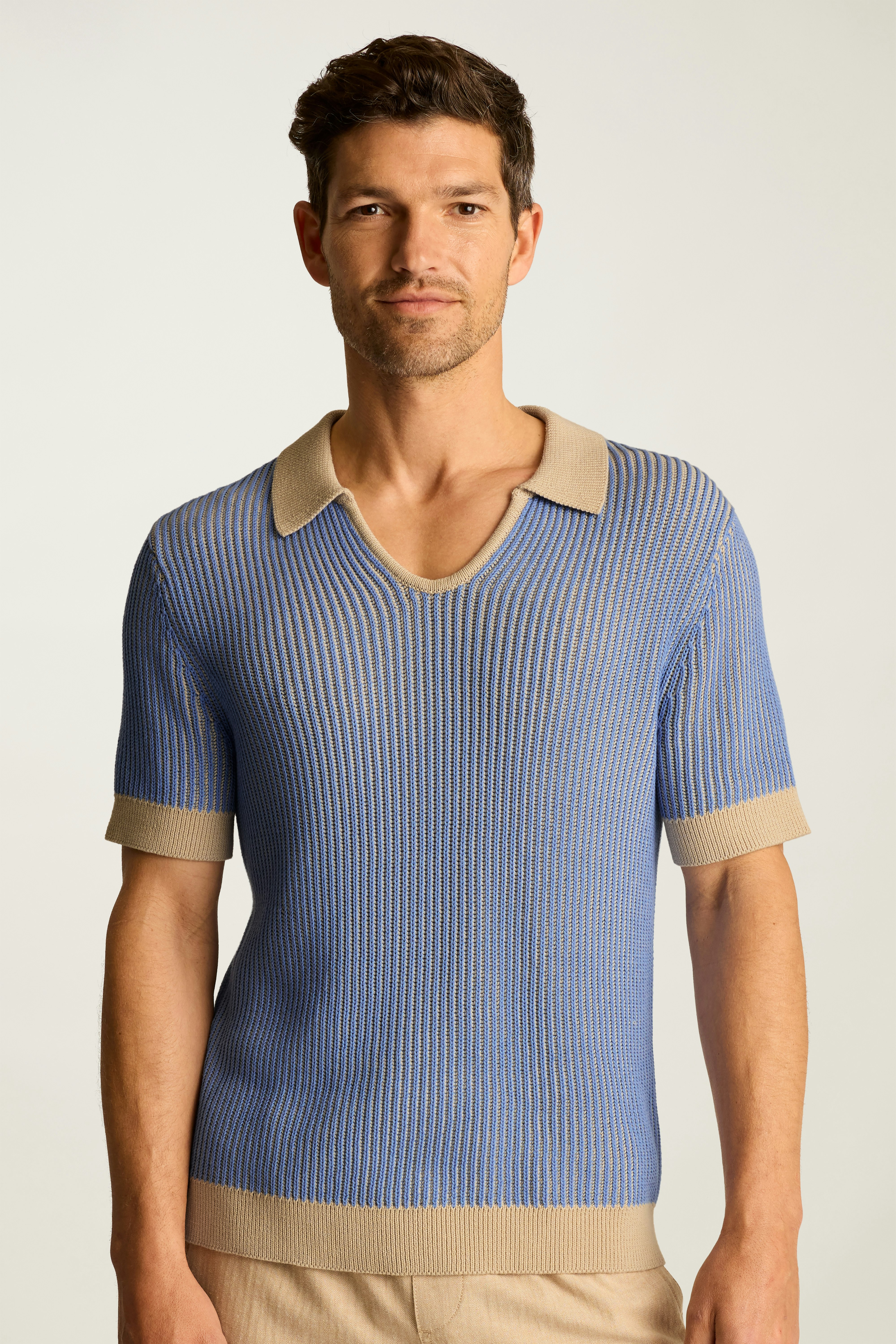Hudson Sweater Polo beige blue